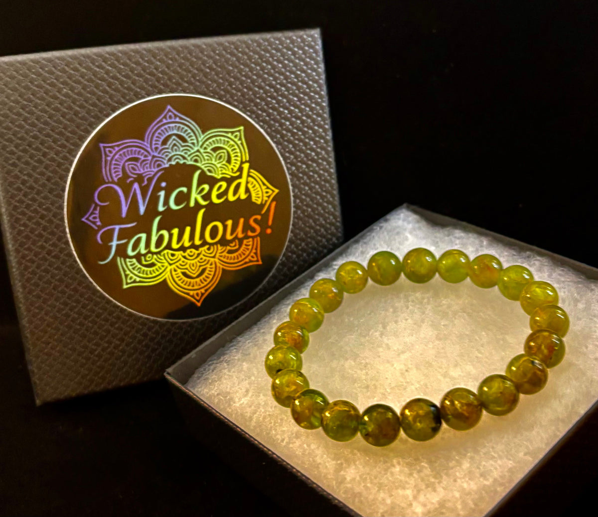 Radiant Light: AAA Grade Natural Peridot 8-9mm Crystal Stretch Bracelet | | Wiccan Center