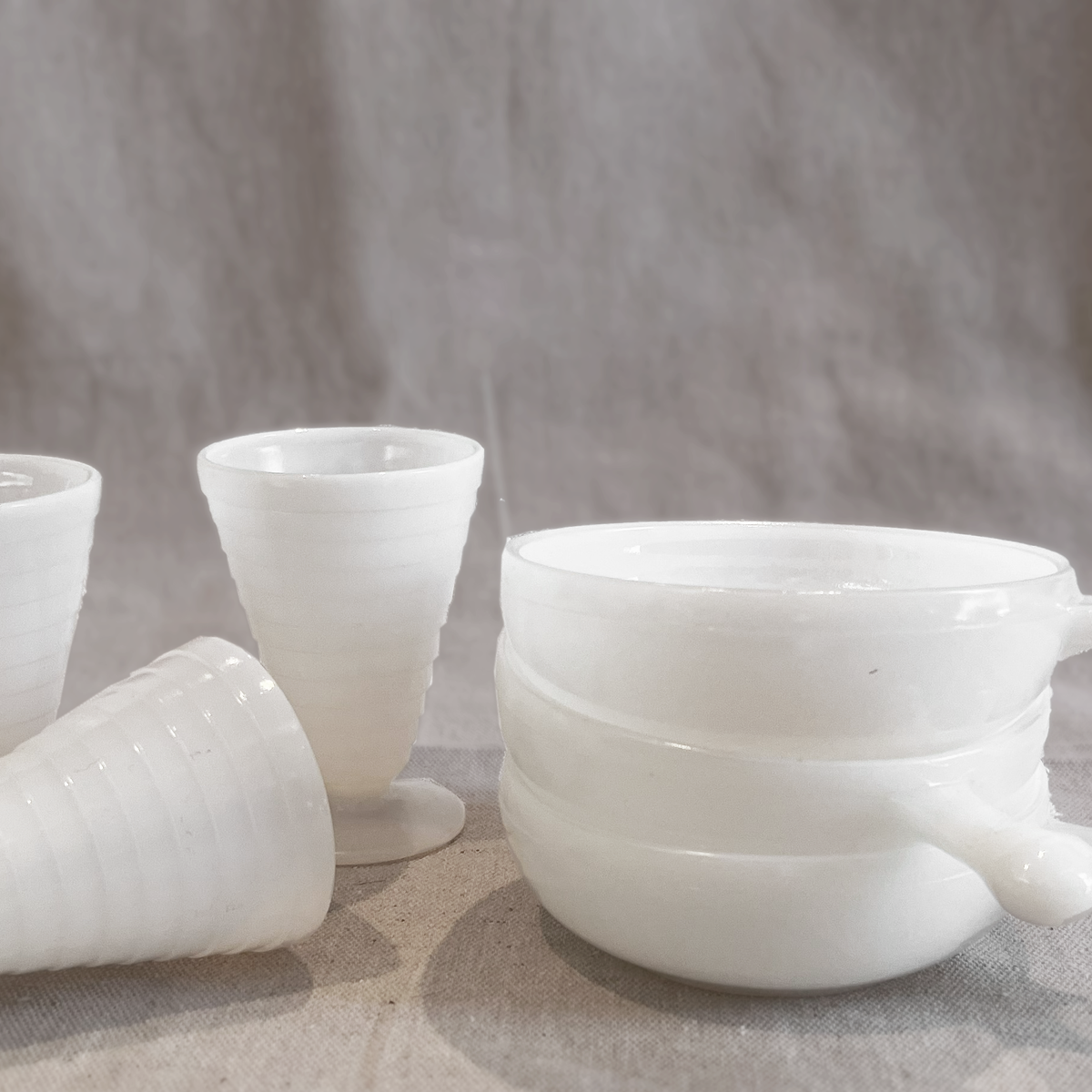 Vintage Milk Glass Cocktail Glasses