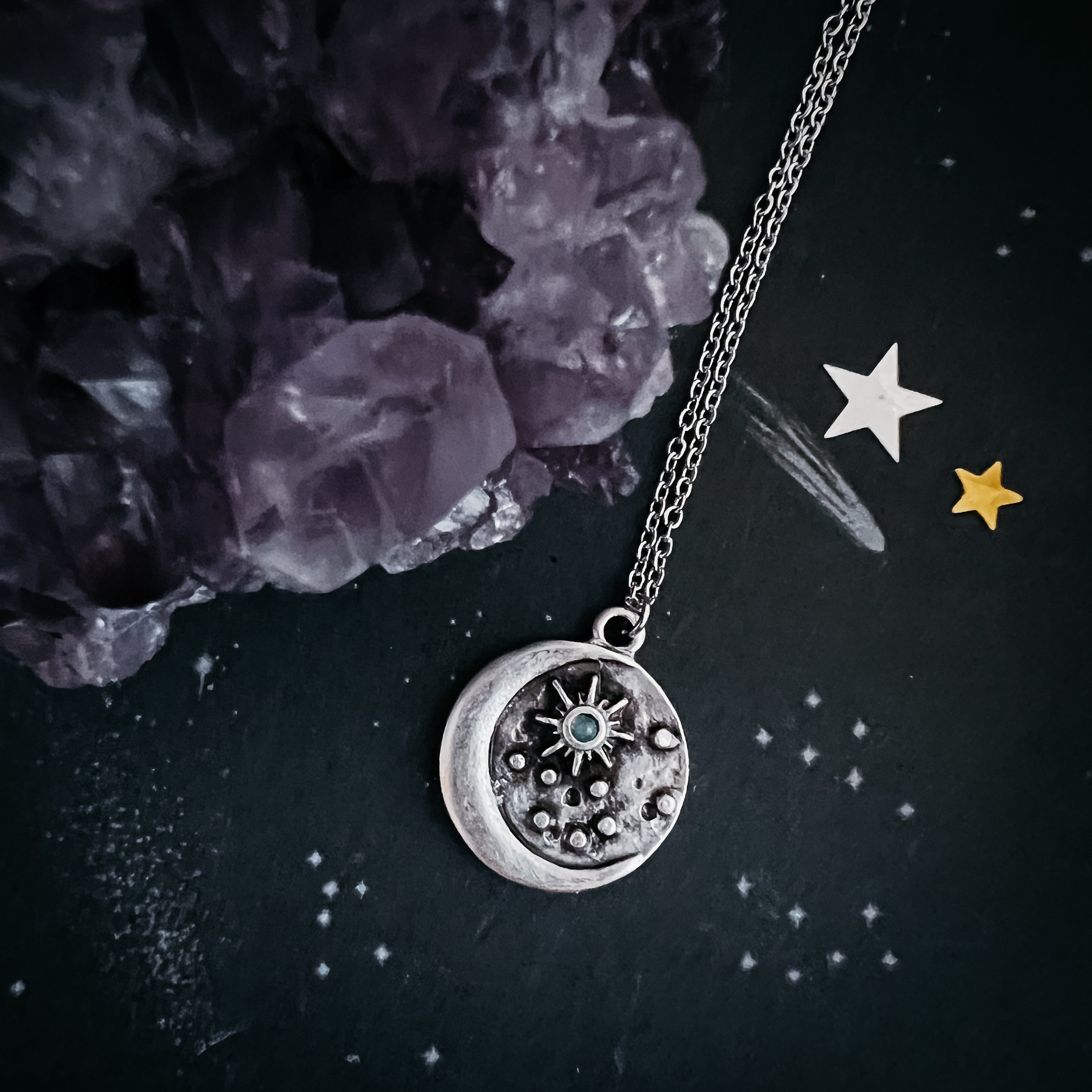 North Star Pendant Necklace with Opal | Necklace | Wiccan Center