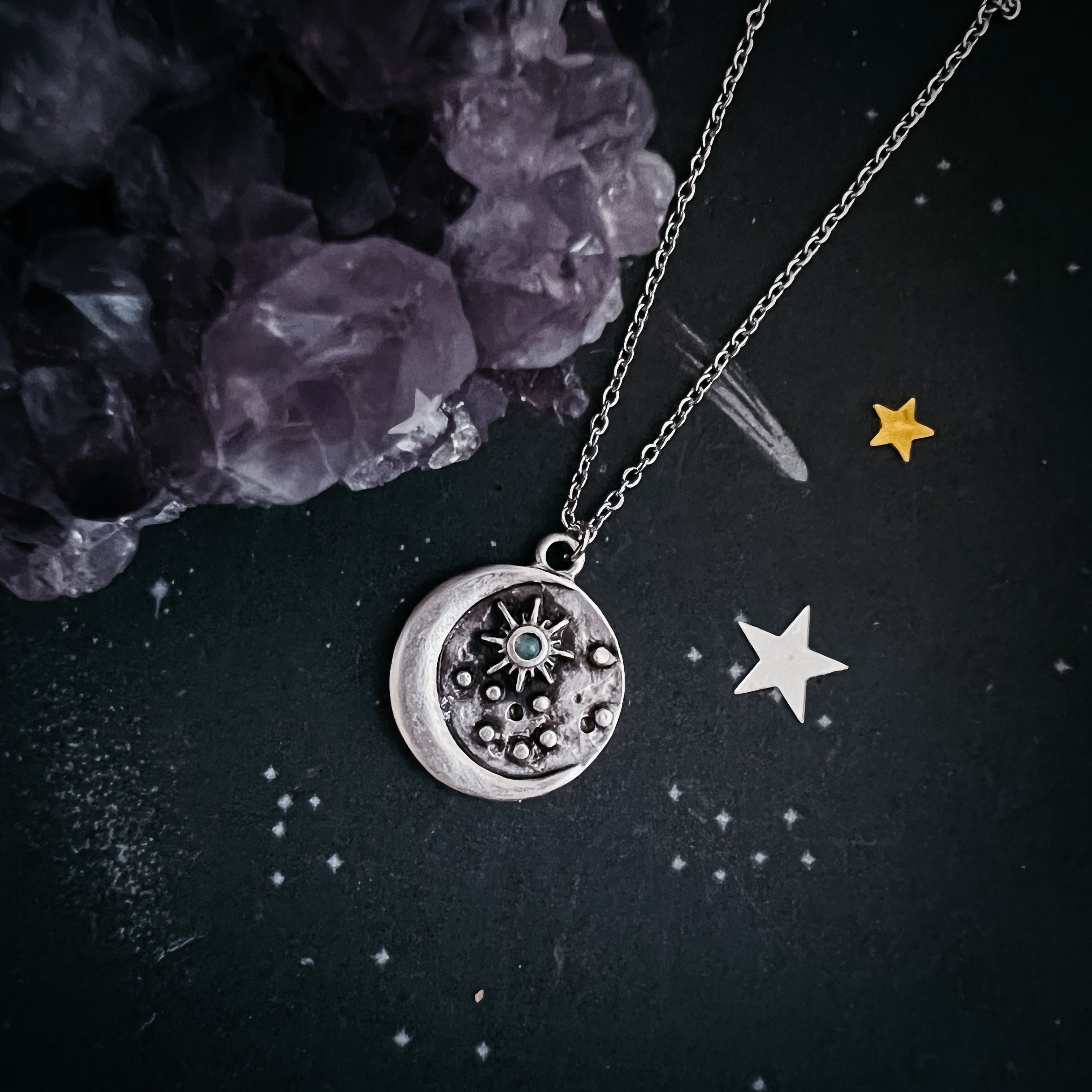 North Star Pendant Necklace with Opal | Necklace | Wiccan Center