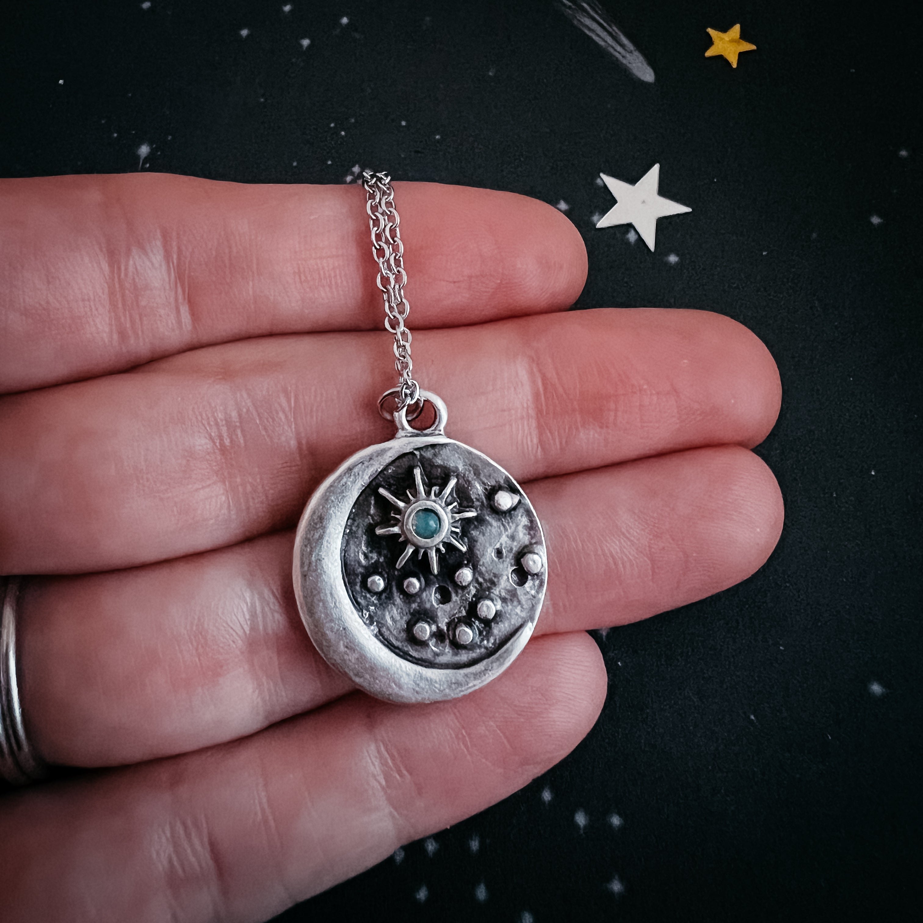 North Star Pendant Necklace with Opal | Necklace | Wiccan Center