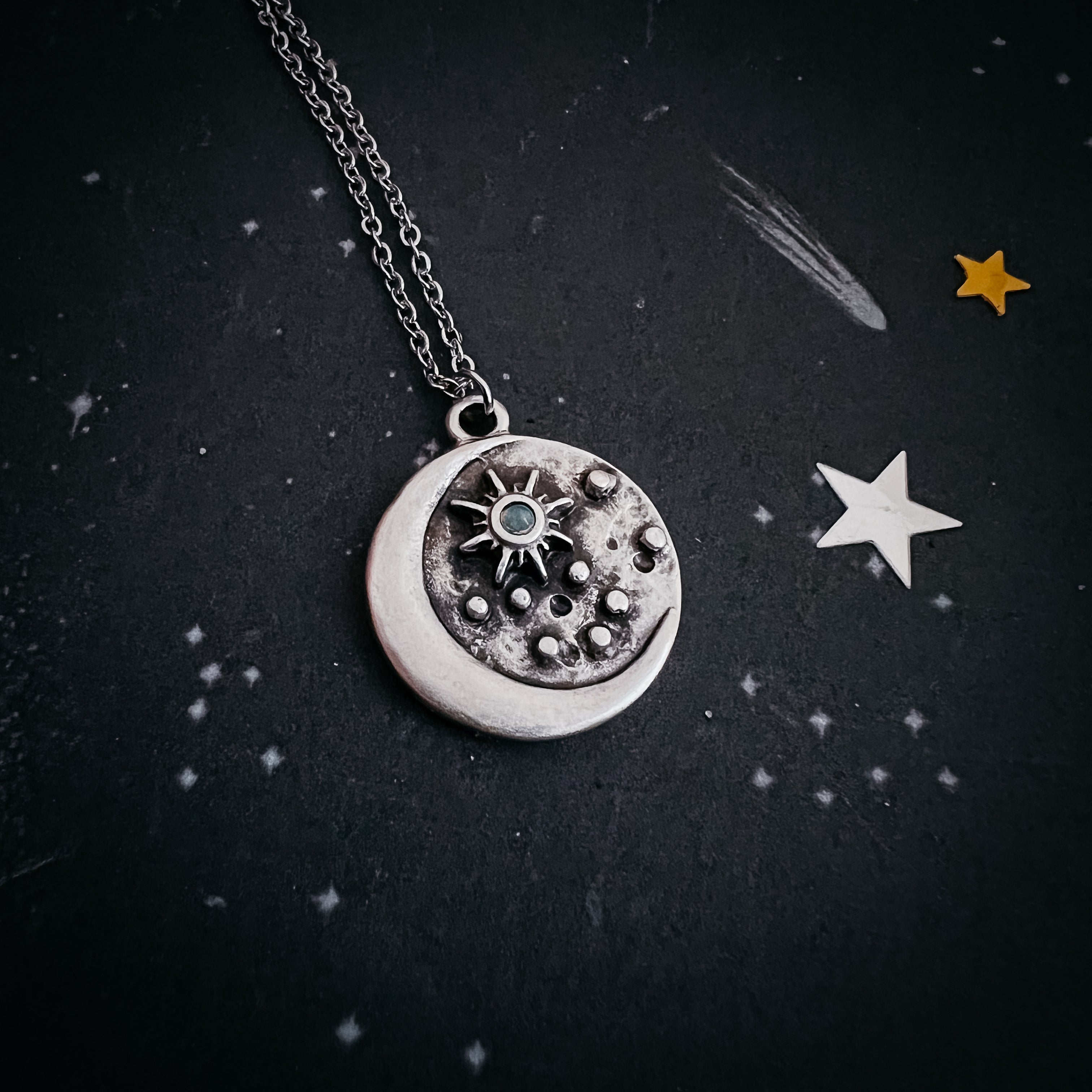 North Star Pendant Necklace with Opal | Necklace | Wiccan Center