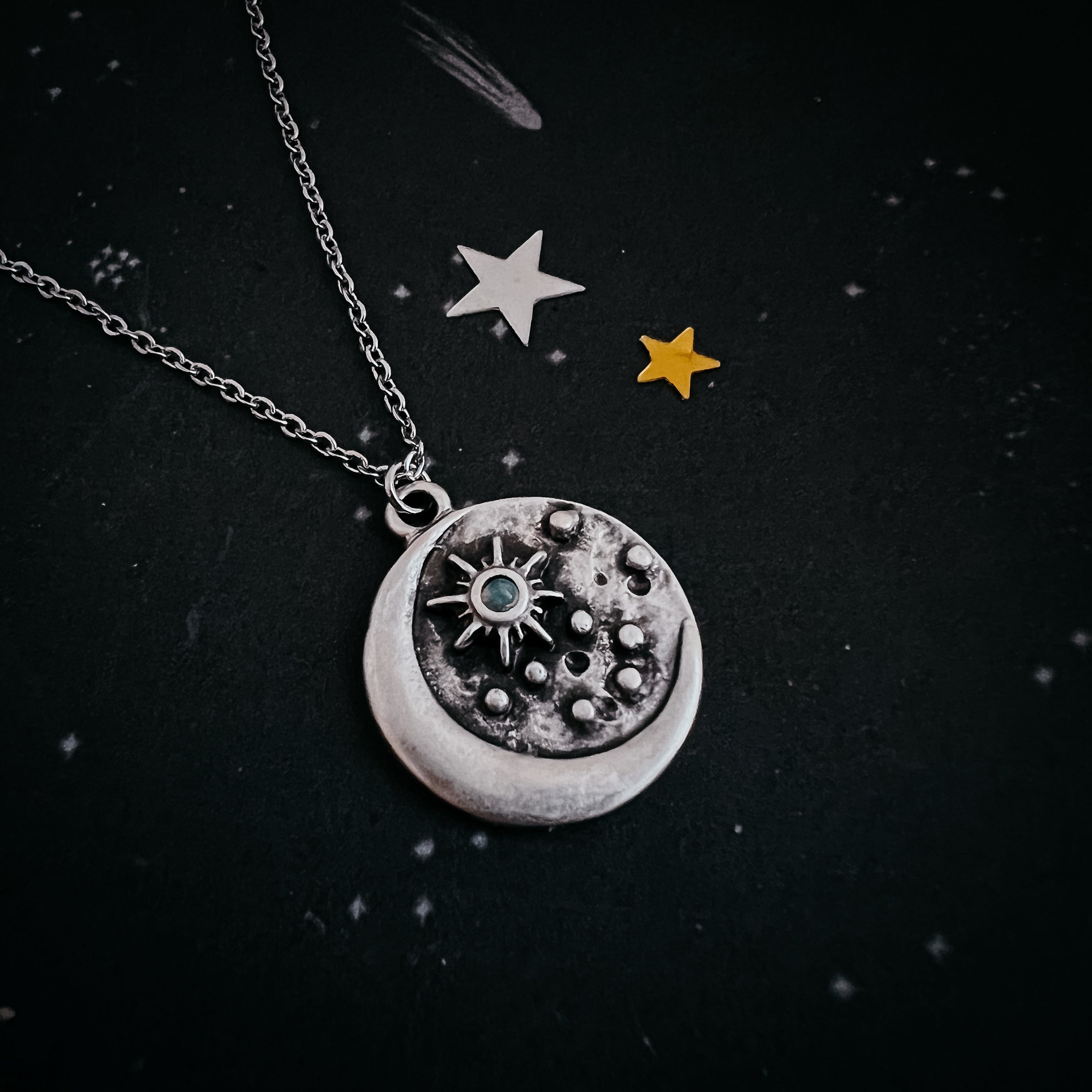 North Star Pendant Necklace with Opal | Necklace | Wiccan Center