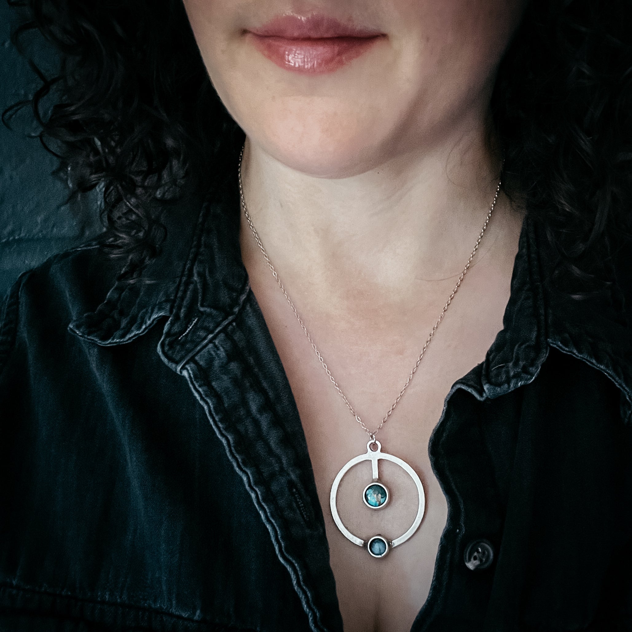 Artemis Necklace - Lunar Orbit Pendant with Natural Stones | Necklace | Wiccan Center