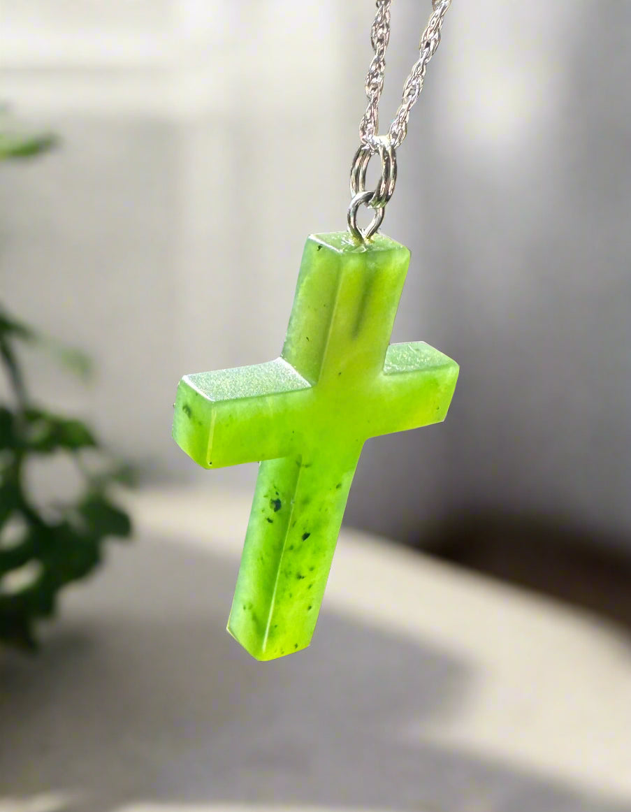 Jade Cross Pendant, 40mm | | Wiccan Center
