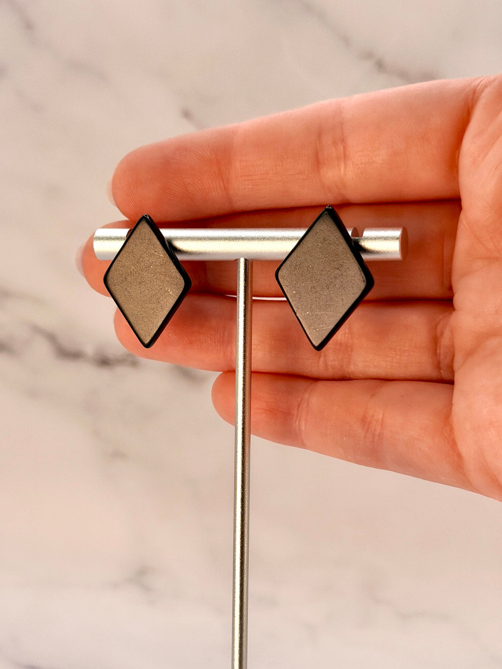 SHUNGITE EARRINGS! - EMF Protection - Hand Cut Genuine Natural Shungite Earring High Quality Black Lustrous Gemstone from Russia