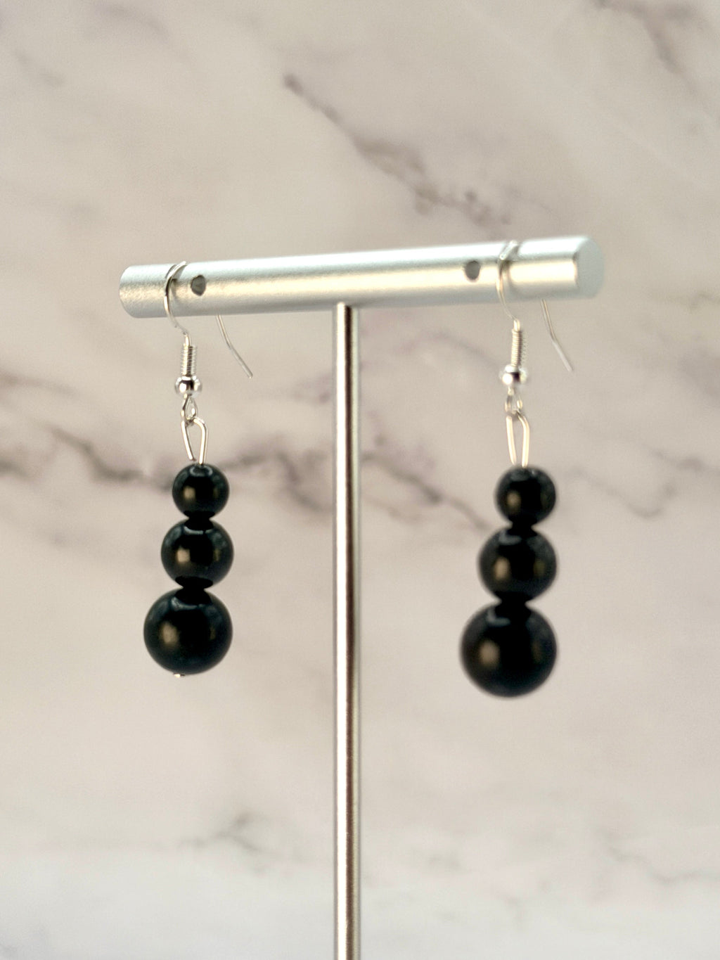 SHUNGITE EARRINGS! - EMF Protection - Hand Cut Genuine Natural Shungite Earring High Quality Black Lustrous Gemstone from Russia