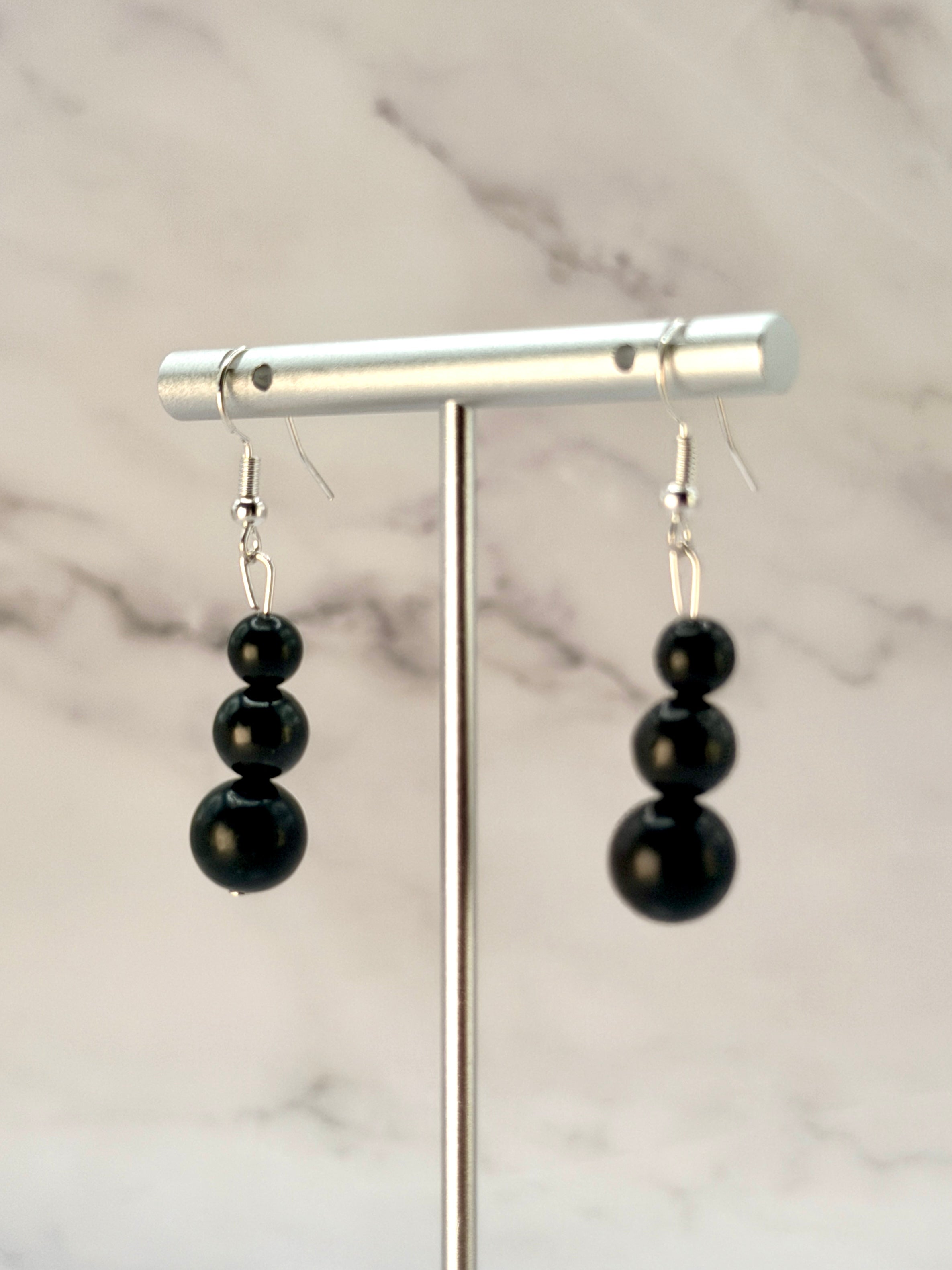 SHUNGITE EARRINGS! - EMF Protection - Hand Cut Genuine Natural Shungite Earring High Quality Black Lustrous Gemstone from Russia