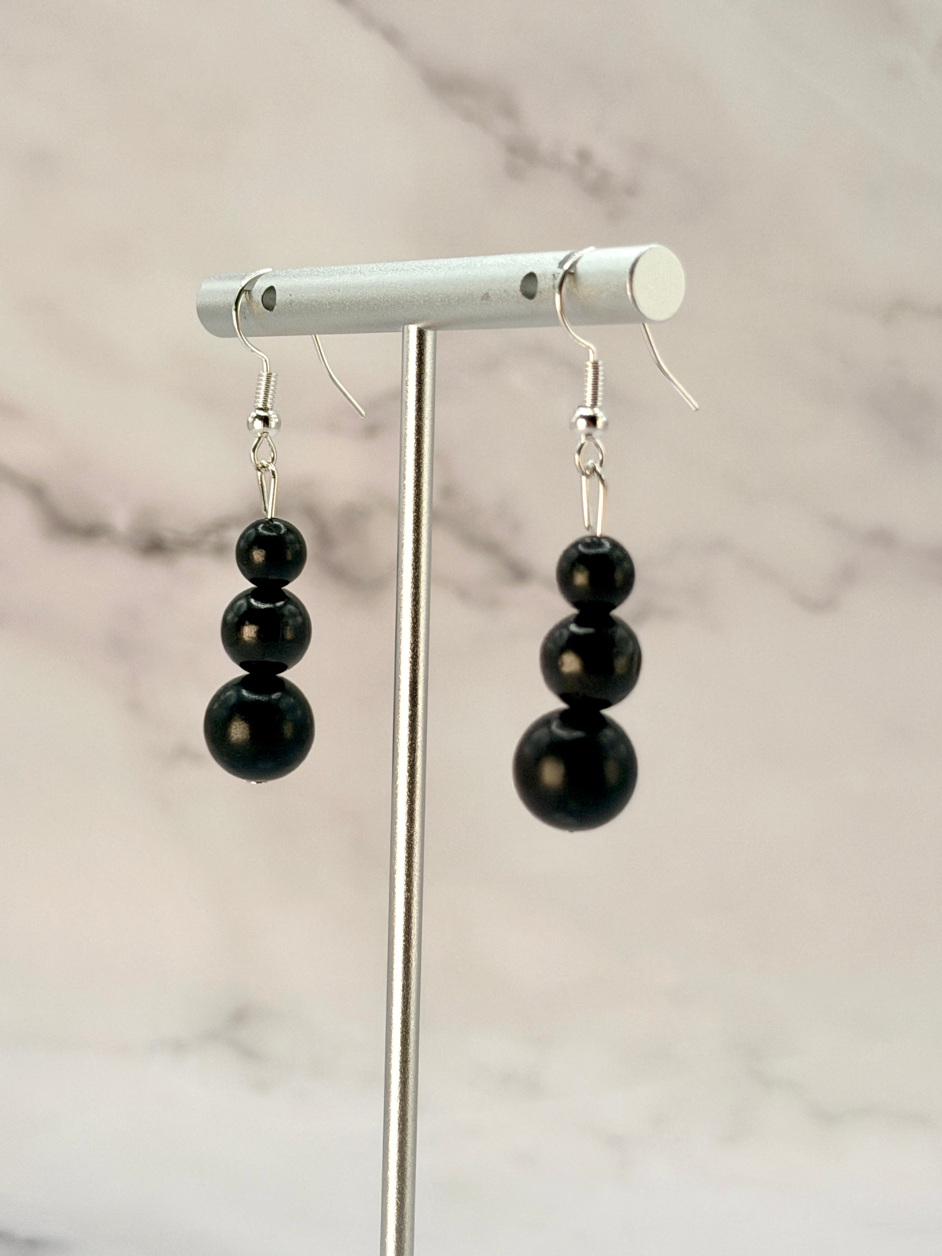 SHUNGITE EARRINGS! - EMF Protection - Hand Cut Genuine Natural Shungite Earring High Quality Black Lustrous Gemstone from Russia | | Wiccan Center