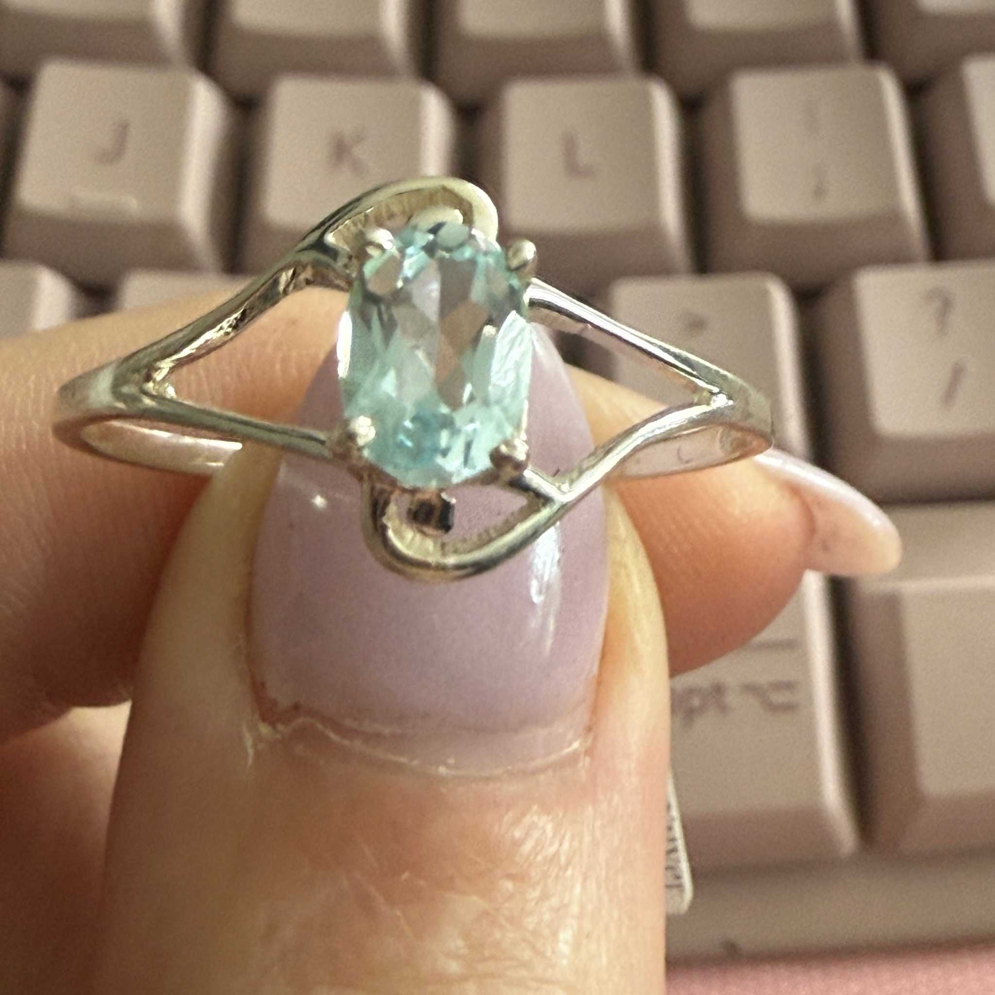 Sterling Silver Blue Topaz “Eye of Tranquility” Ring | Rings | Wiccan Center