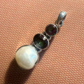Sterling Silver Gemstone & Pearl Drop Pendant