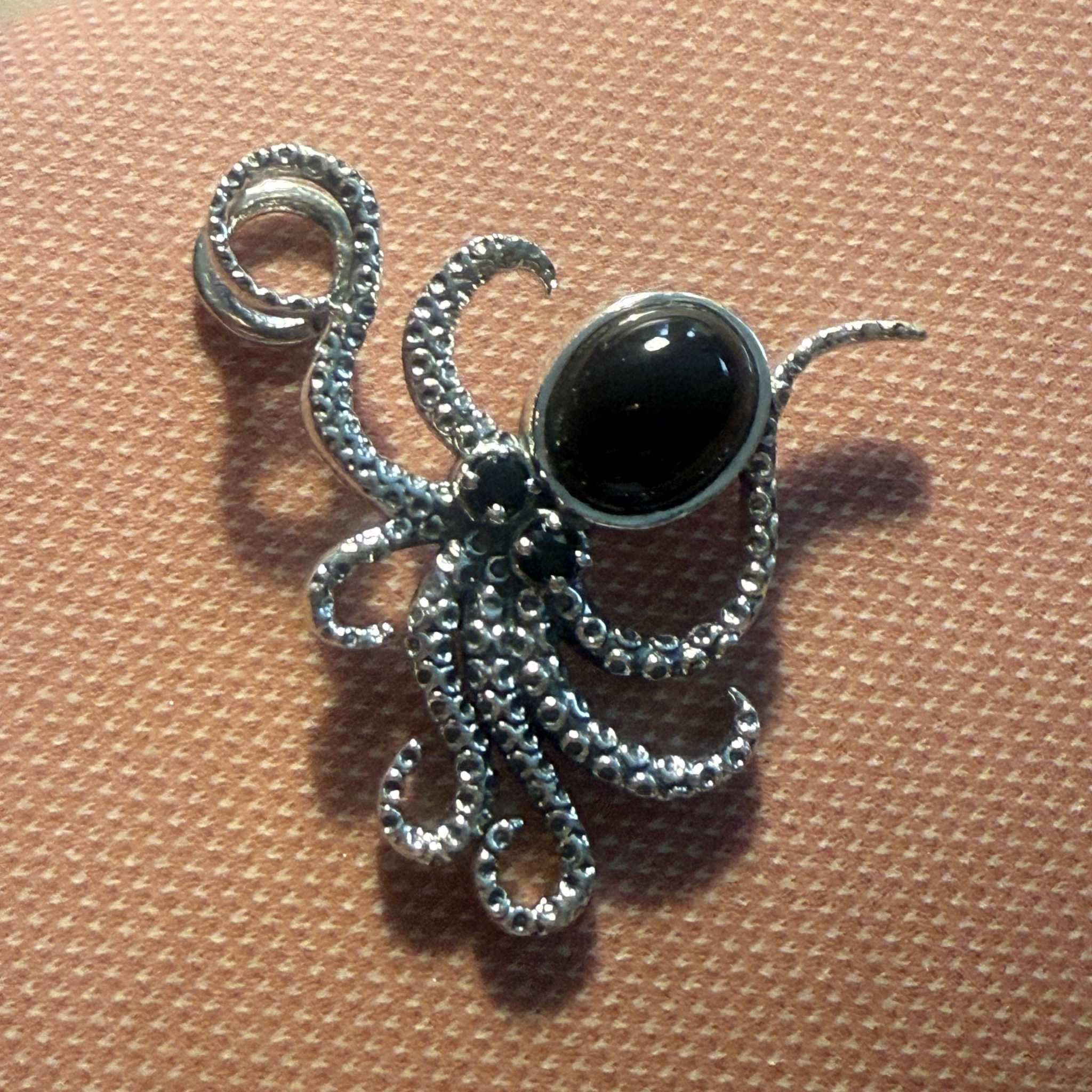 Sterling Silver Octopus Pendant – Larimar, Rainbow Moonstone, or Black Onyx | Pendants | Wiccan Center