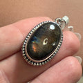 Oval Specular Labradorite Pendant in Sterling Silver | Pendants | Wiccan Center