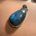 Teardrop Blue Flash Labradorite Pendant in Sterling Silver | Pendants | Wiccan Center
