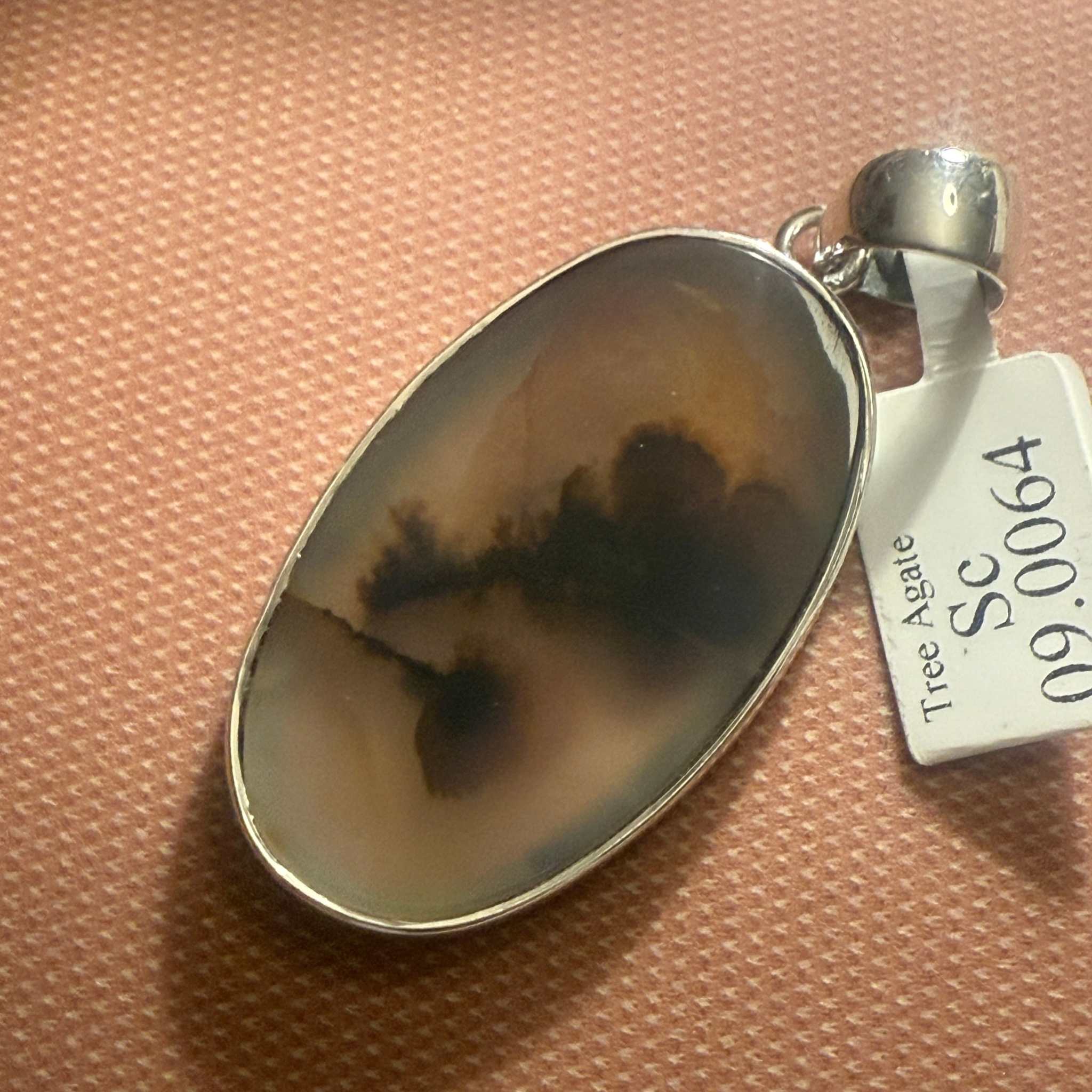 Oval Dendritic Agate Pendant in Sterling Silver (Warm Earth Tones) | Pendants | Wiccan Center