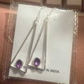 New Amethyst Triangle Sterling Silver Earrings (04.5040) | Earrings | Wiccan Center