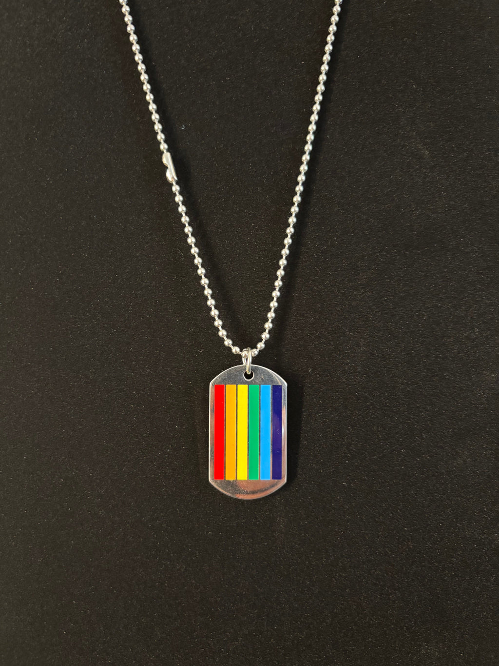 Rainbow Dog Tag Necklace – LGBTQ+ Pride Pendant on 24" Ball Chain | | Wiccan Center