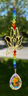 Lotus Rainbow Sun Catcher – LGBTQ+ Pride & Zen Energy Crystal Decor | | Wiccan Center