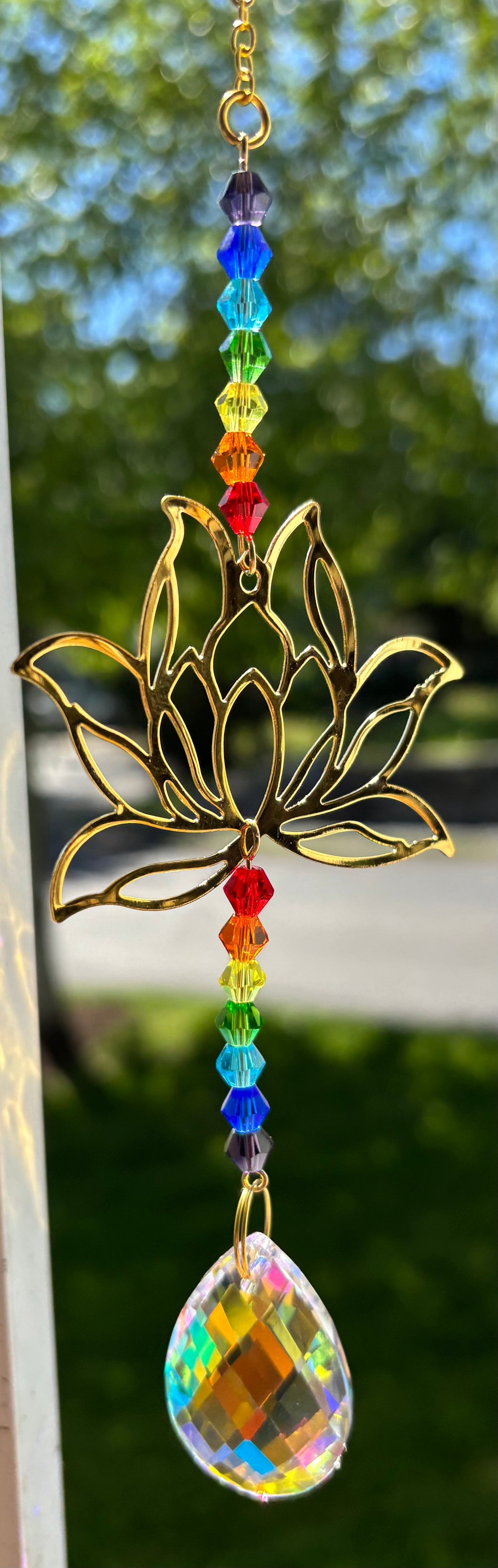 Lotus Rainbow Sun Catcher – LGBTQ+ Pride & Zen Energy Crystal Decor | | Wiccan Center