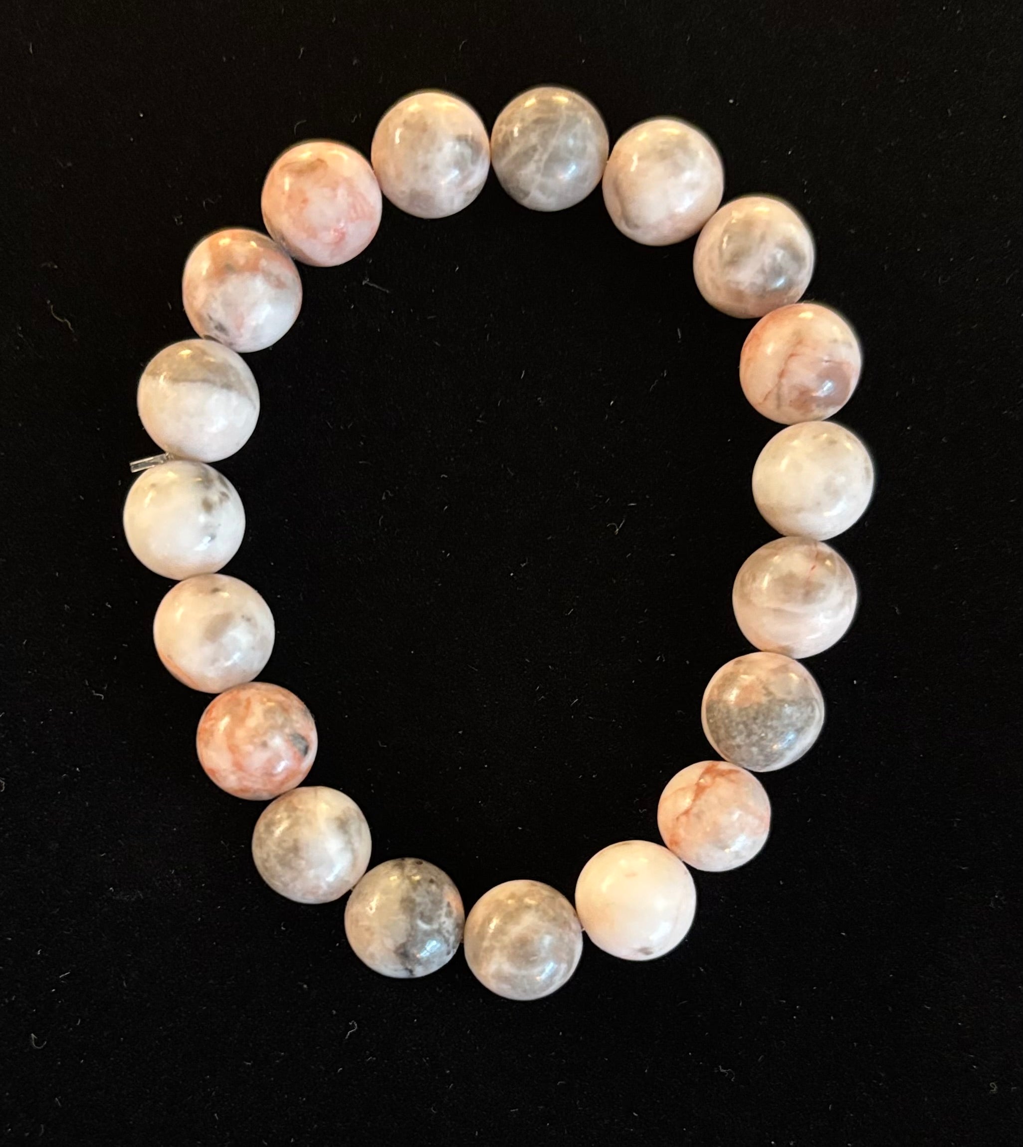 Pink Zebra Jasper Beaded Beach Vibes Bracelet – Natural Stone for Calm, Confidence, and Happiness | | Wiccan Center