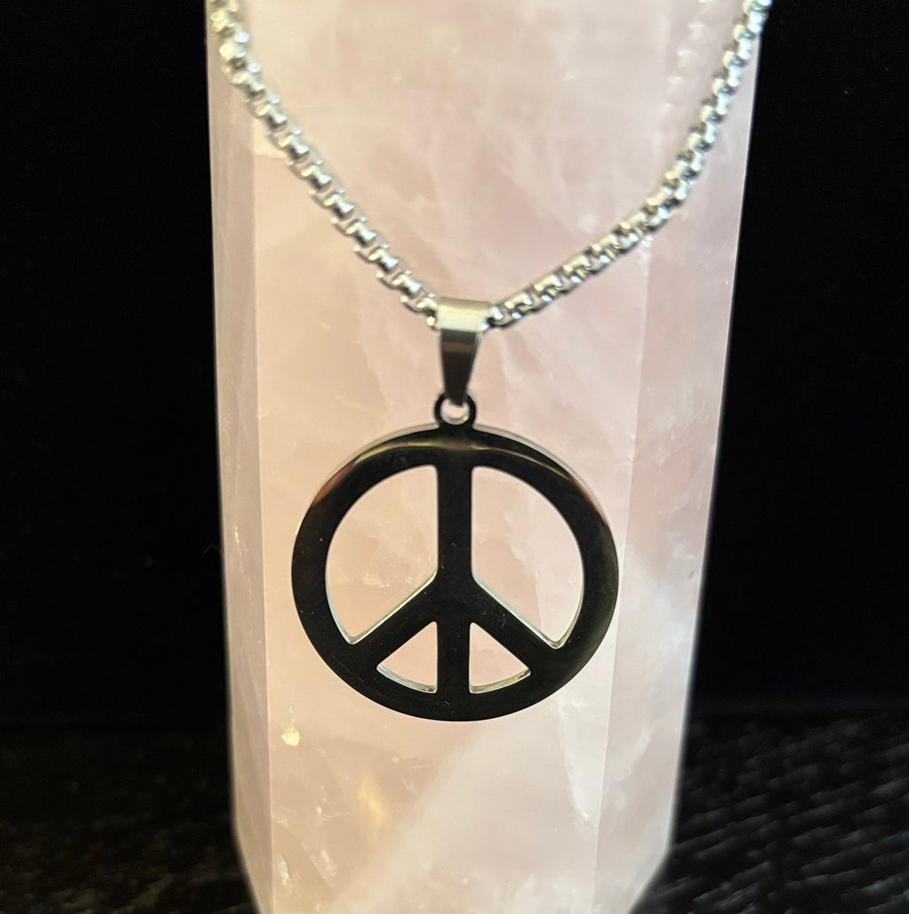 Peace Sign Stainless Steel Pendant Necklace – Bold & Empowering | | Wiccan Center