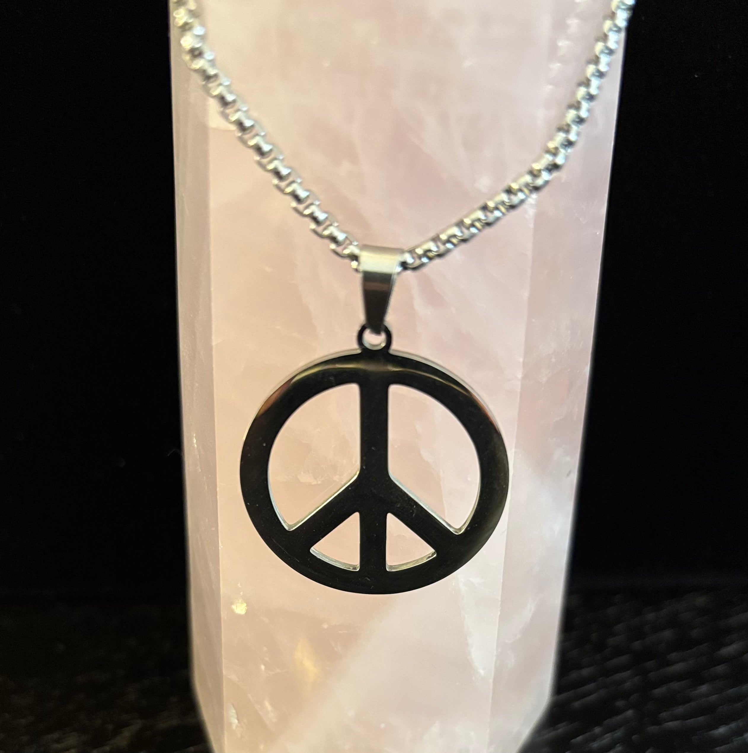 Peace Sign Stainless Steel Pendant Necklace – Bold & Empowering | | Wiccan Center