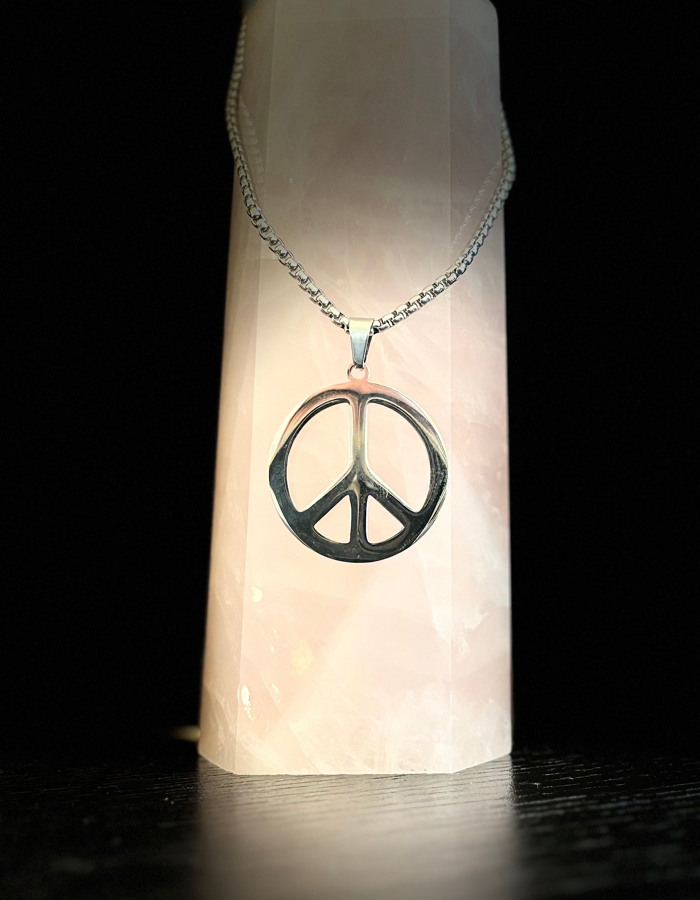 Peace Sign Stainless Steel Pendant Necklace – Bold & Empowering | | Wiccan Center