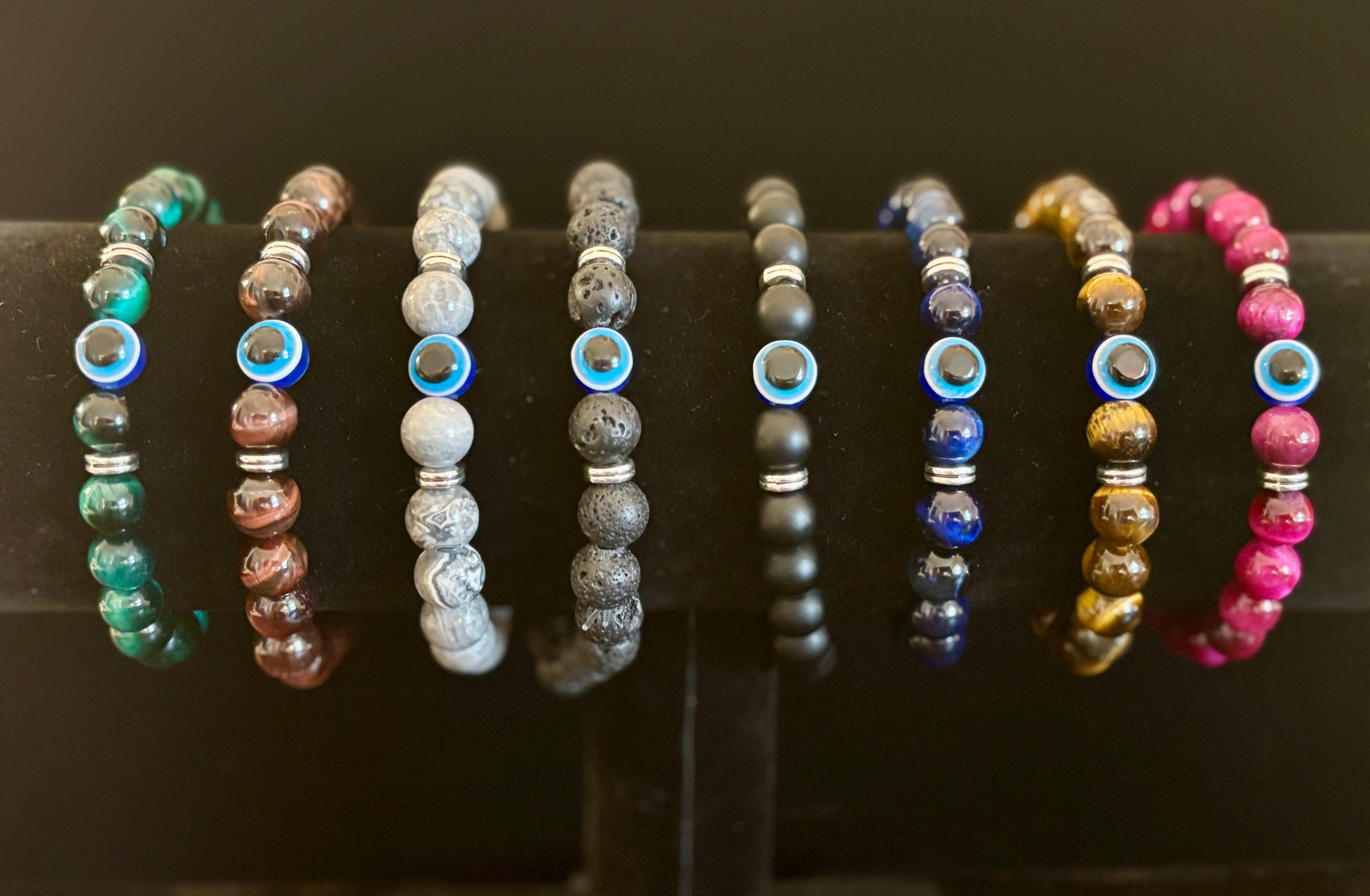Evil Eye Style Beaded Bracelets – Handmade Natural Stone Protection | | Wiccan Center