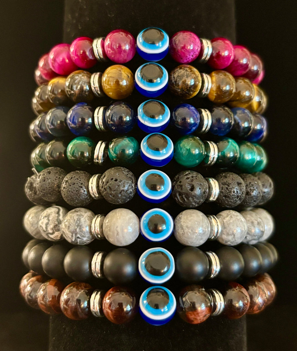 Evil Eye Style Beaded Bracelets – Handmade Natural Stone Protection | | Wiccan Center