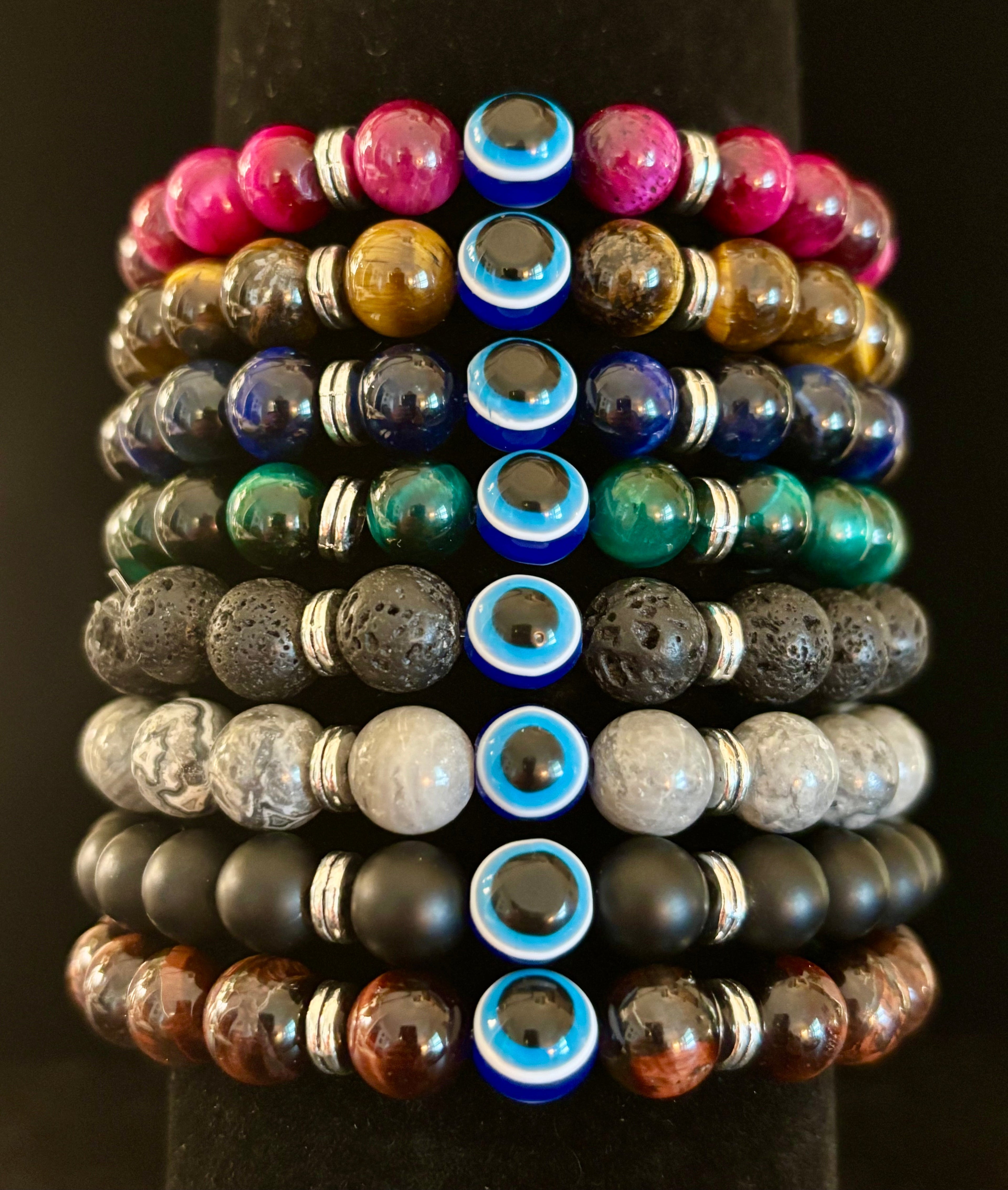 Evil Eye Style Beaded Bracelets – Handmade Natural Stone Protection | | Wiccan Center