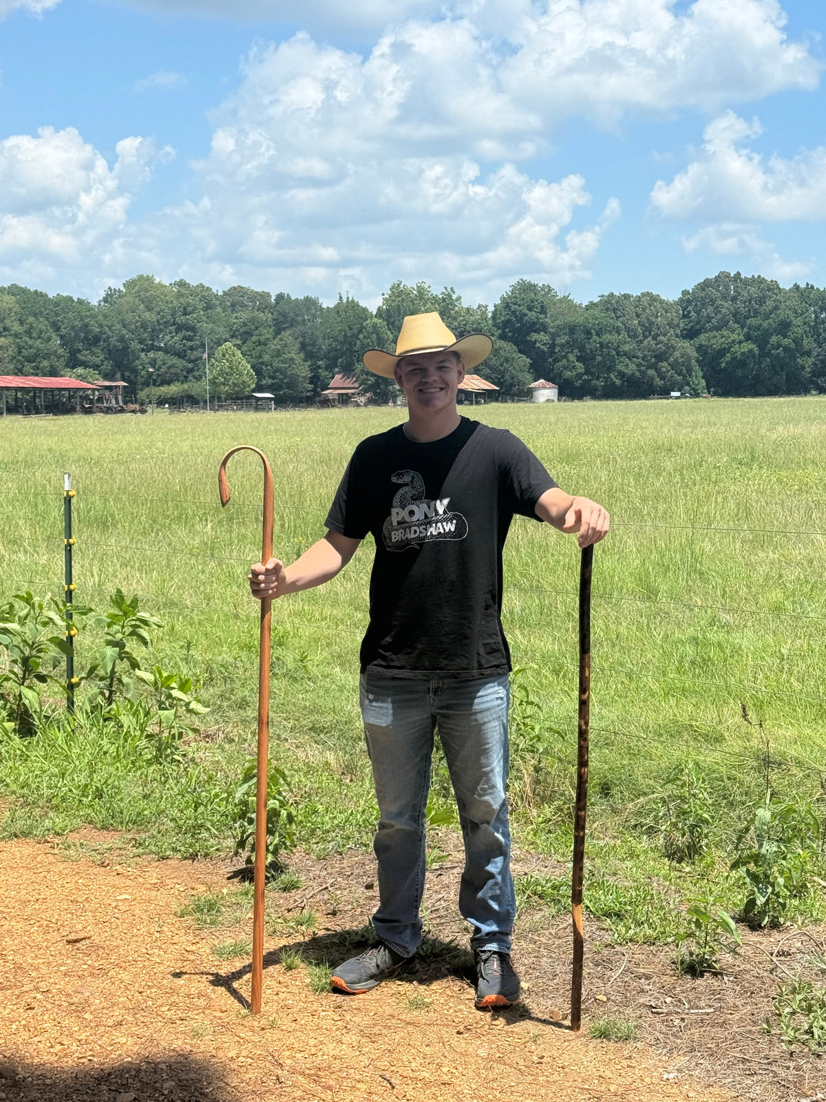 Handmade Ozark Hardwood Hiking Stick – Wooden Walking Stick (36"–72") – Heavy-Duty Trekking Staff for Hiking, Backpacking & Trail Support – Made in USA | | Wiccan Center