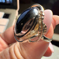 Oval Terahertz Leaf-Embrace Ring | Rings | Wiccan Center