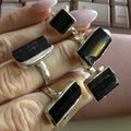 Black Tourmaline Sterling Silver Ring – Natural Protection Crystal Jewelry (Sizes 6–9) | Rings | Wiccan Center