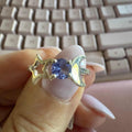 Tanzanite Star & Moon Sterling Silver Ring – Size 9 – Celestial Intuition & Higher Guidance Jewelry | Rings | Wiccan Center