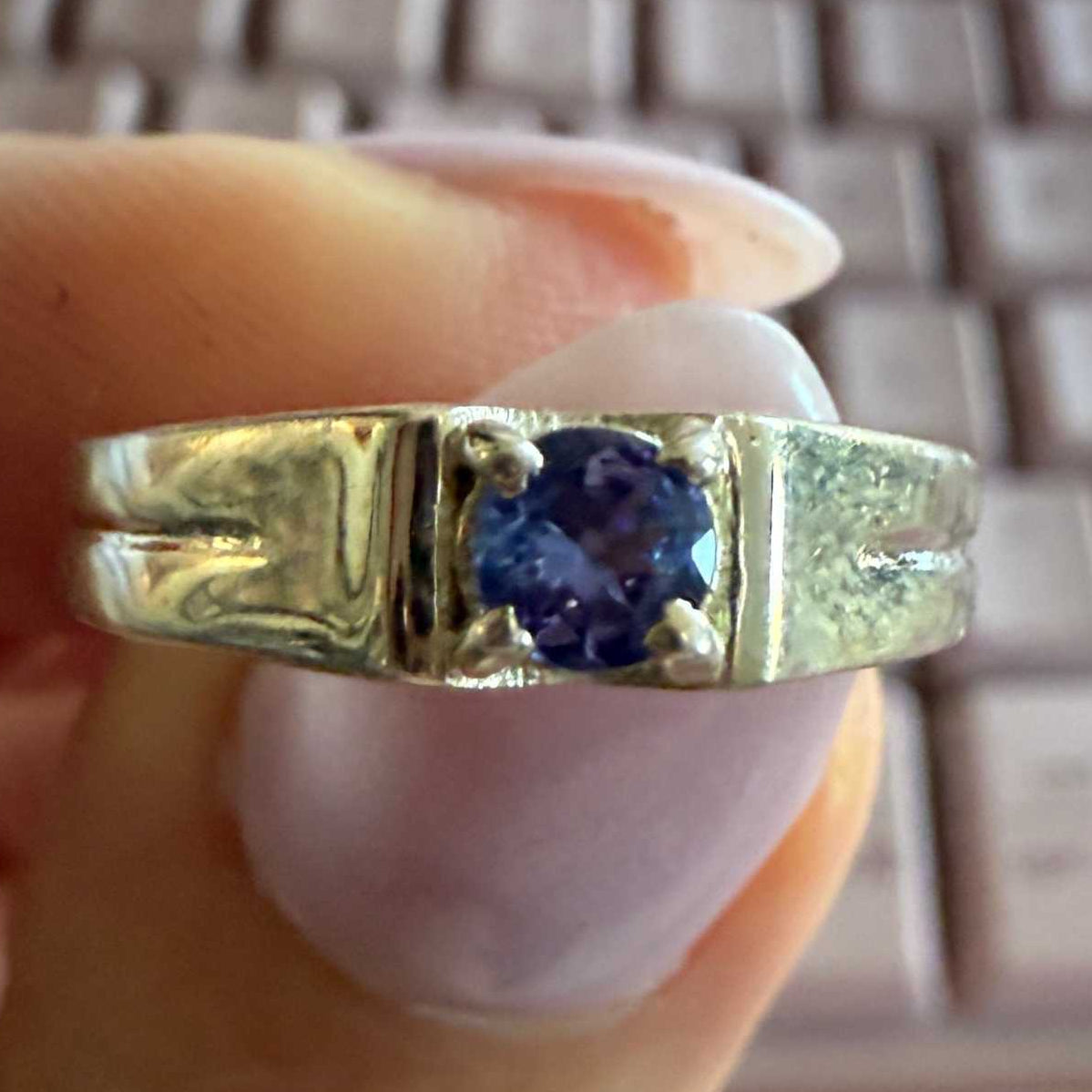 Dainty Masc Tanzanite Sterling Silver Ring – Size 7 – Intuition, Strength & Clear Guidance | Rings | Wiccan Center