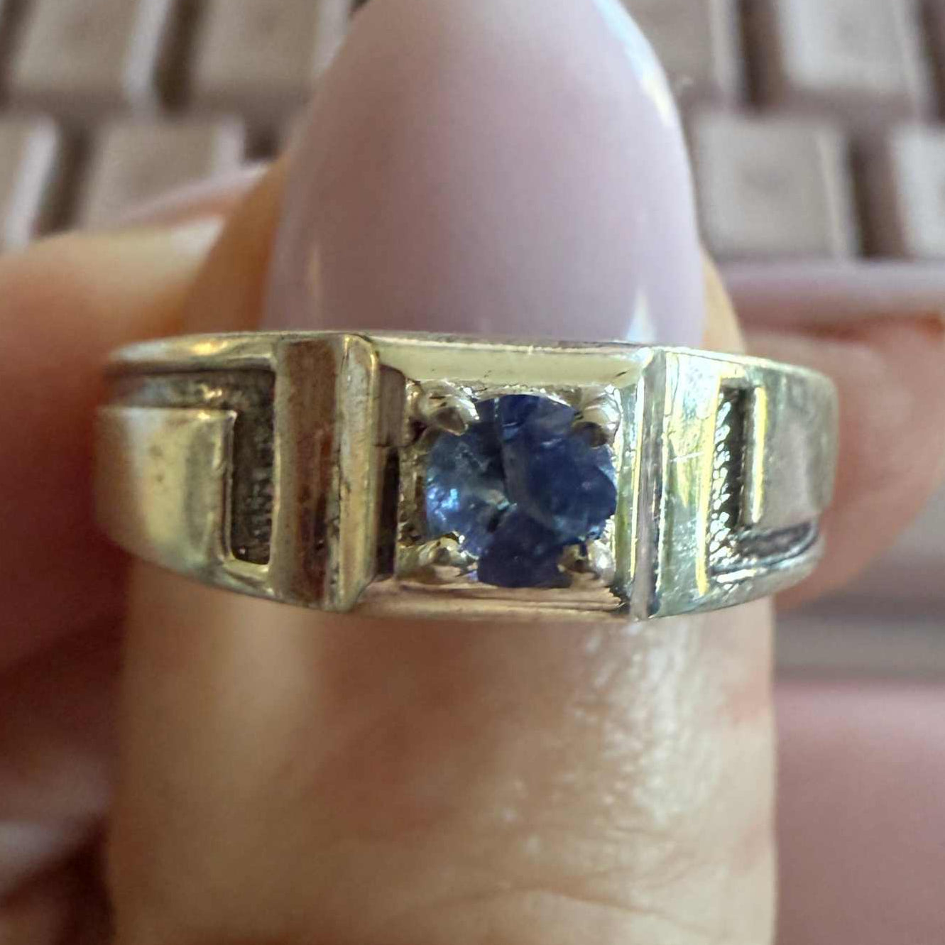 Geometric Tanzanite Sterling Silver Ring – Sizes 7 & 9 – Intuition, Strength & Clear Insight | Rings | Wiccan Center