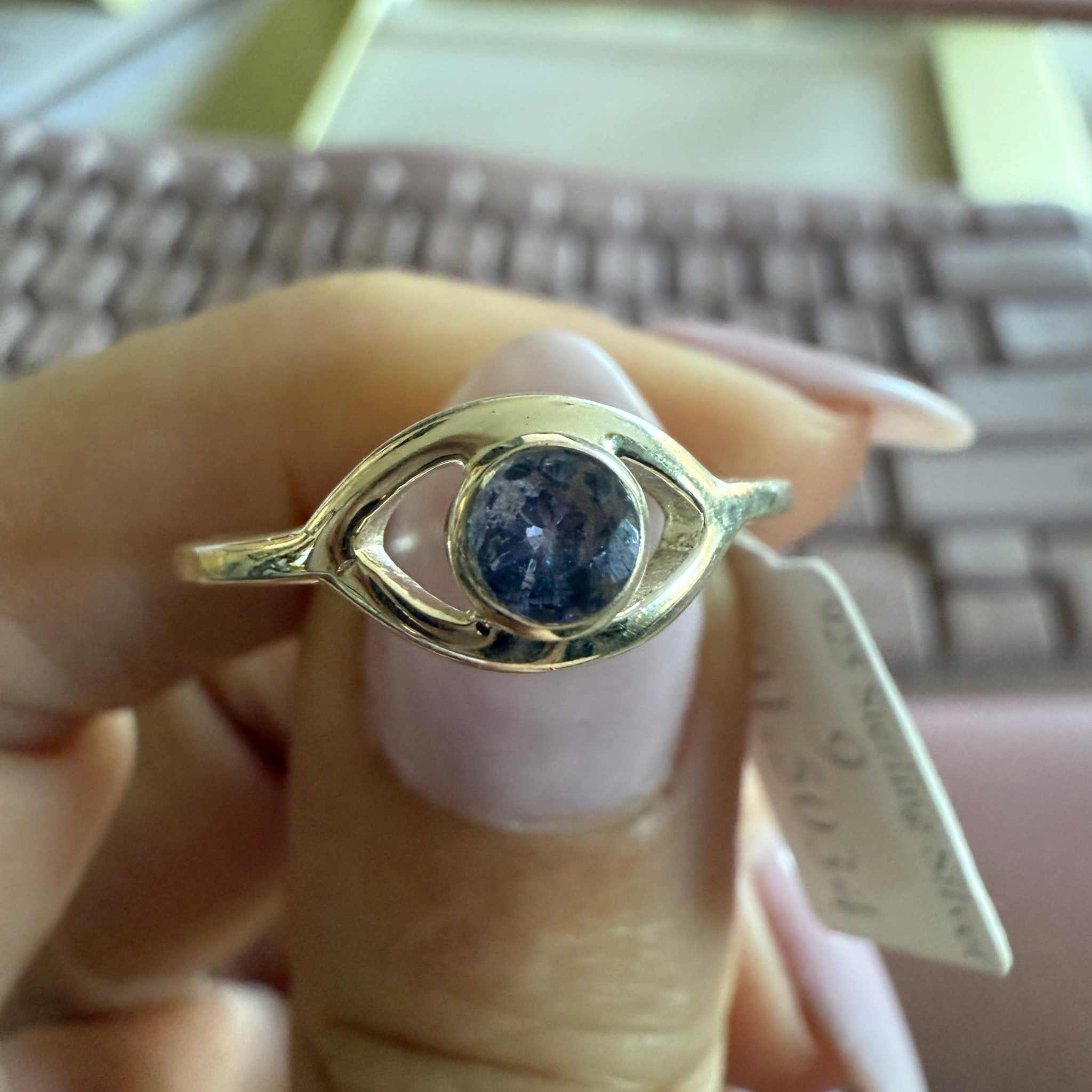 Tanzanite Third Eye Sterling Silver Ring – Size 9 – Intuition, Insight & Spiritual Vision | Rings | Wiccan Center