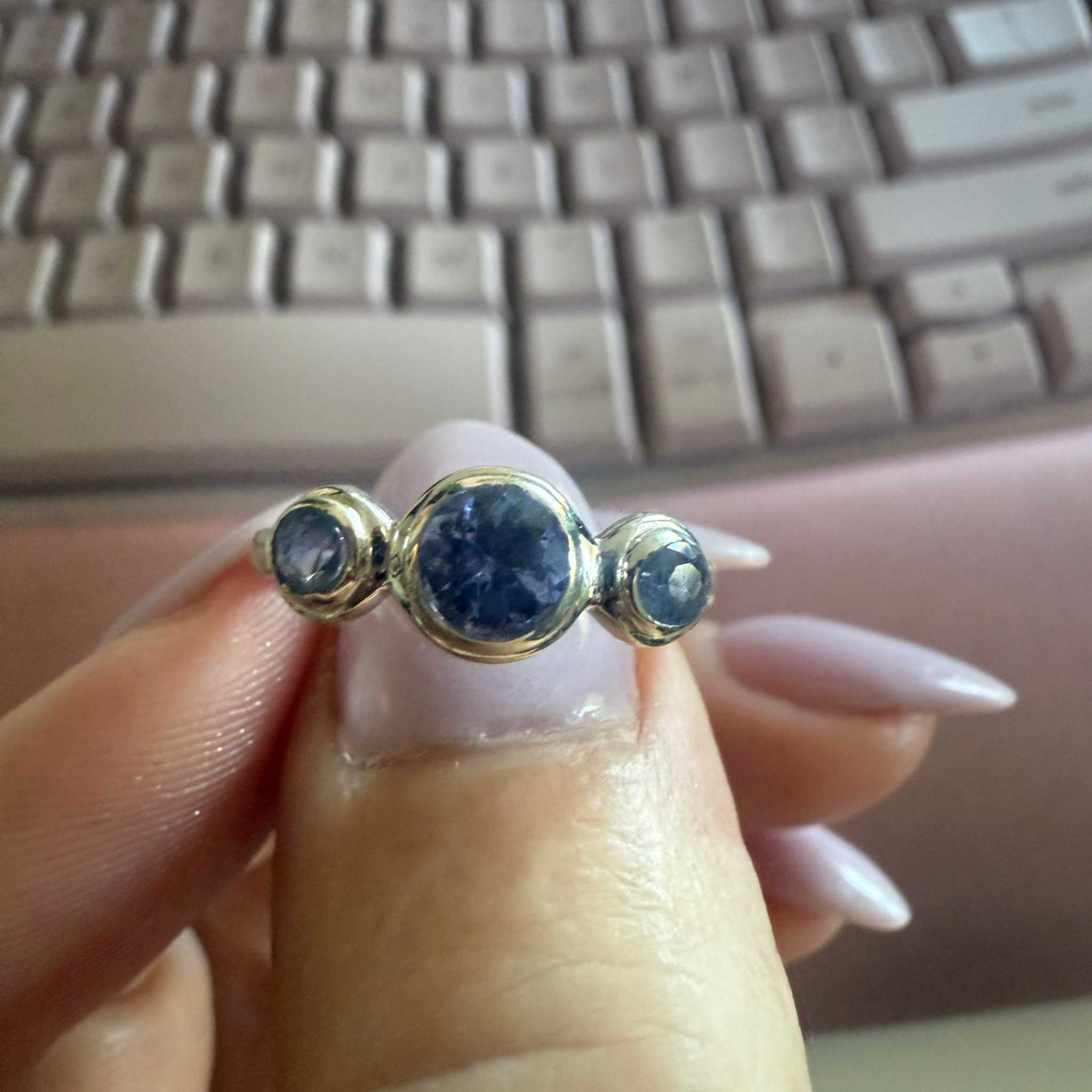 Three-Stone Tanzanite Sterling Silver Ring – Size 8 – Intuition, Balance & Higher Guidance | Rings | Wiccan Center