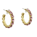 Daphne Pink Crystal Hoops