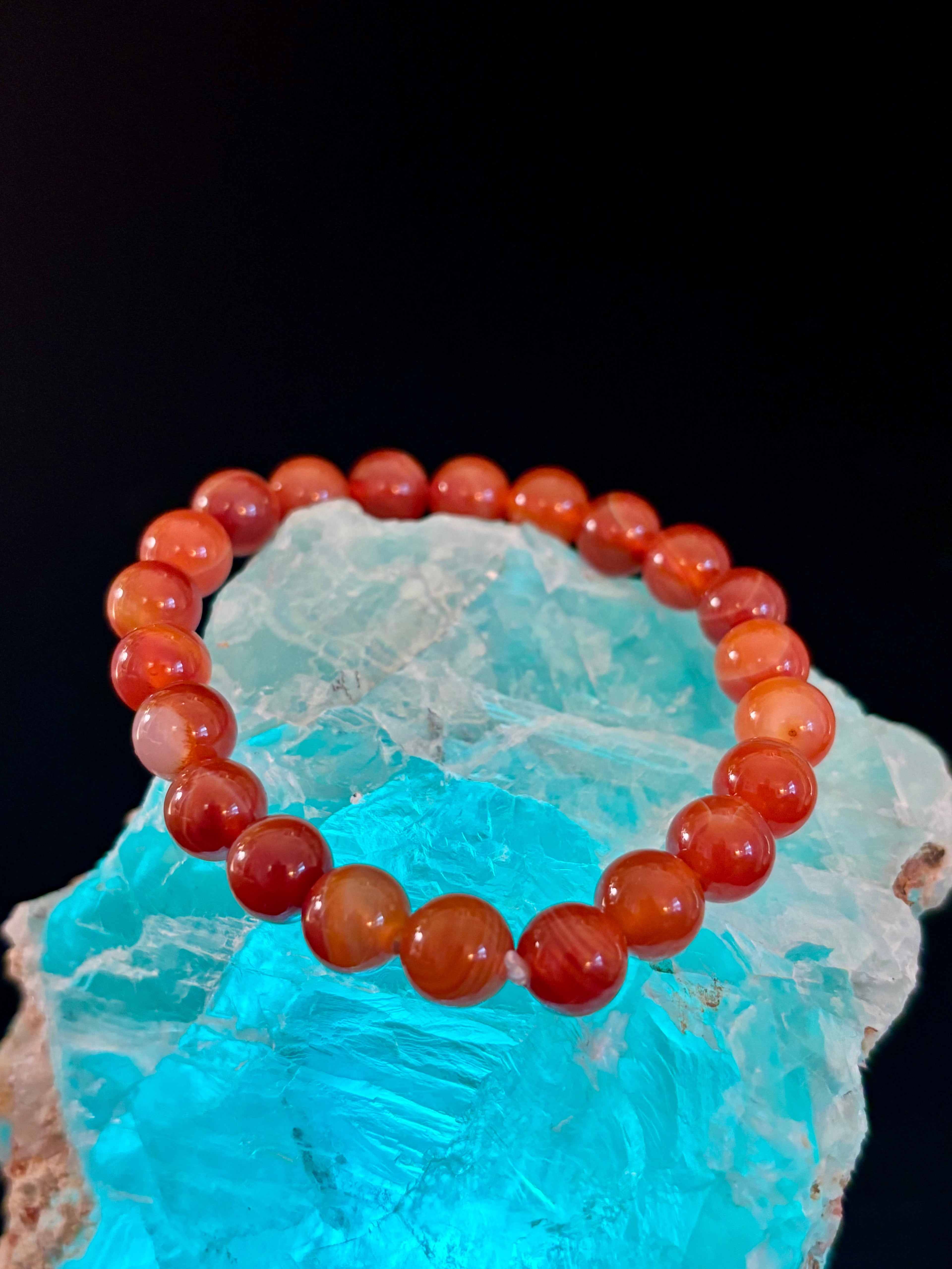 Red Striped Agate (Sardonyx) Reiki-Infused Strength & Confidence Bracelet (Medium Wrist) | | Wiccan Center
