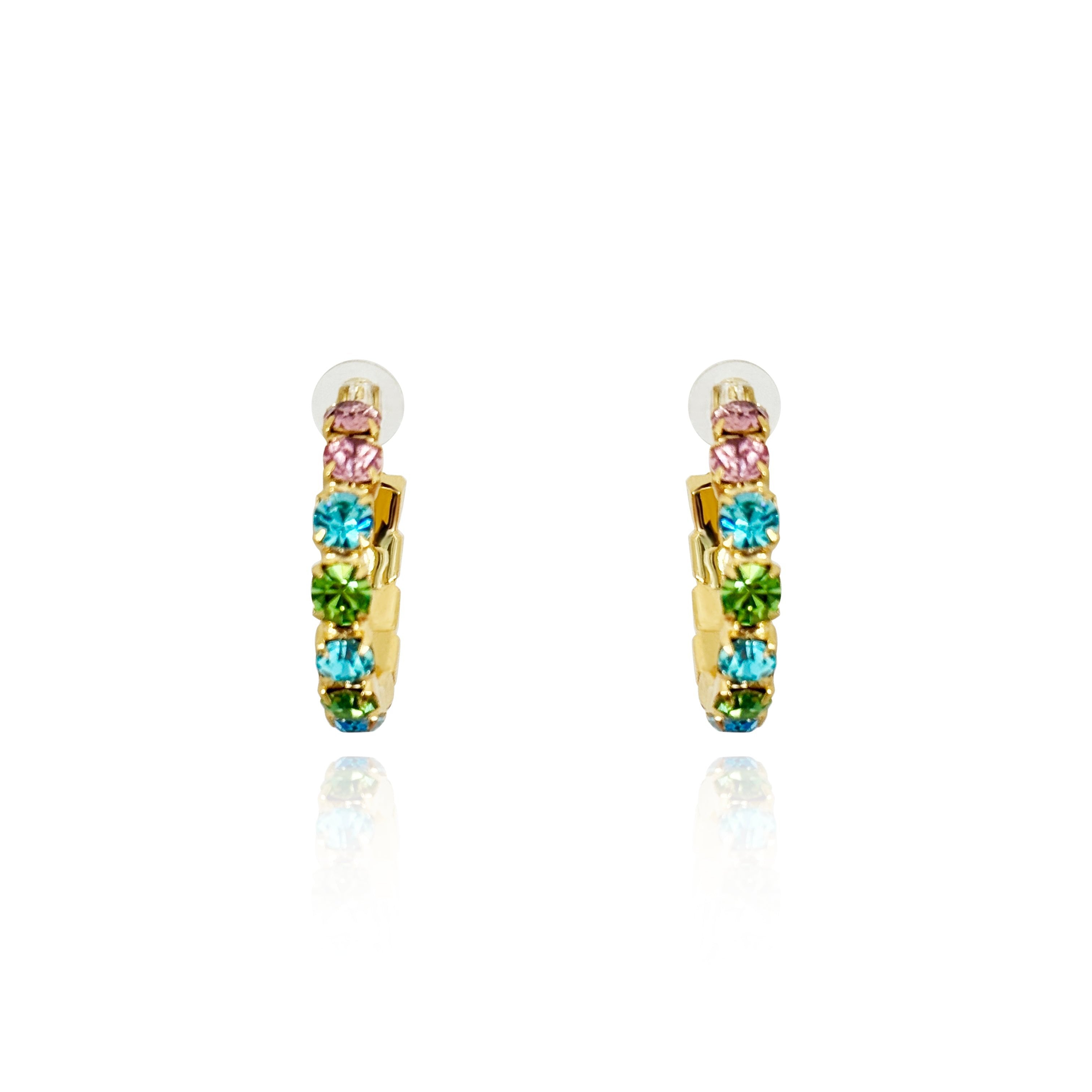 Daphne Multi Crystal Hoops