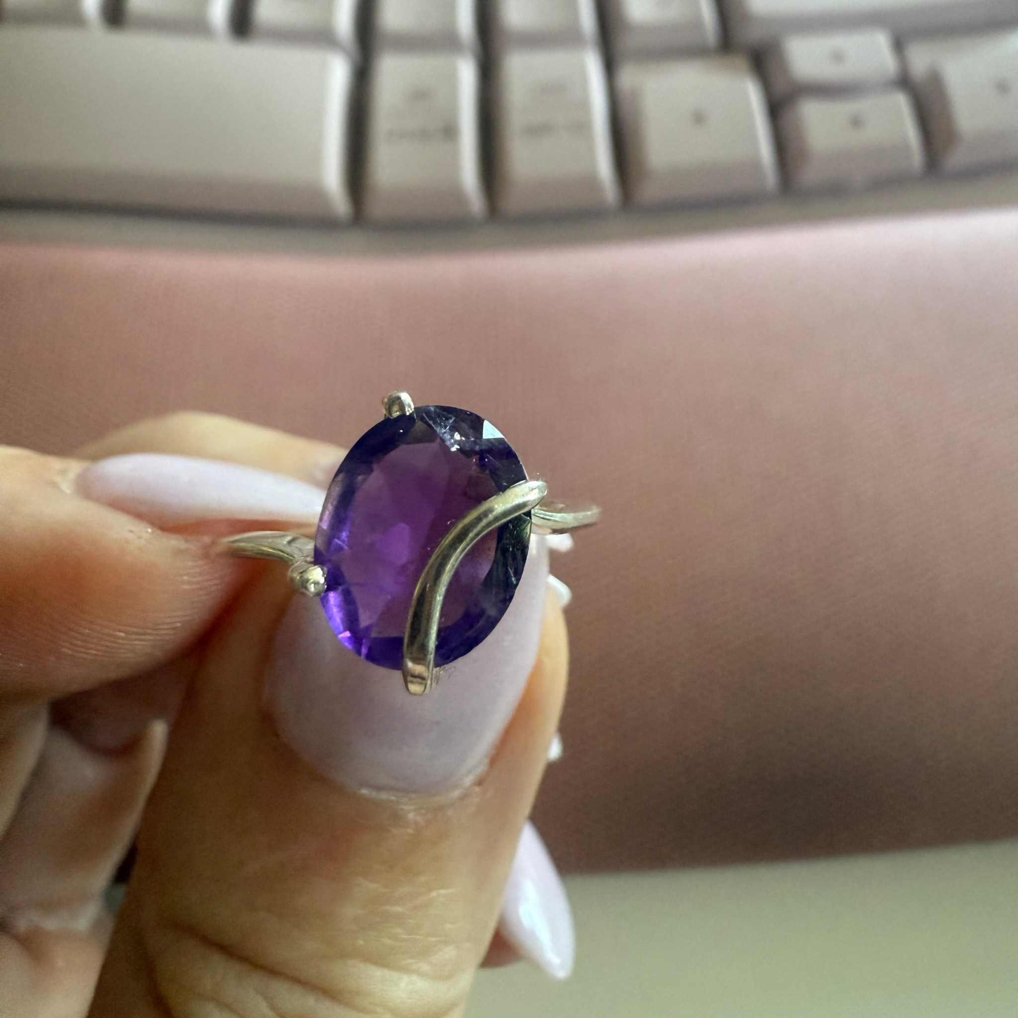 Sterling Silver Amethyst Ring – Size 5 – Intuition, Balance & Spiritual Calm | Rings | Wiccan Center