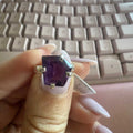 Sterling Silver Geometric-Cut Amethyst Ring – Size 5 – Protection, Intuition & Higher Clarity | Rings | Wiccan Center