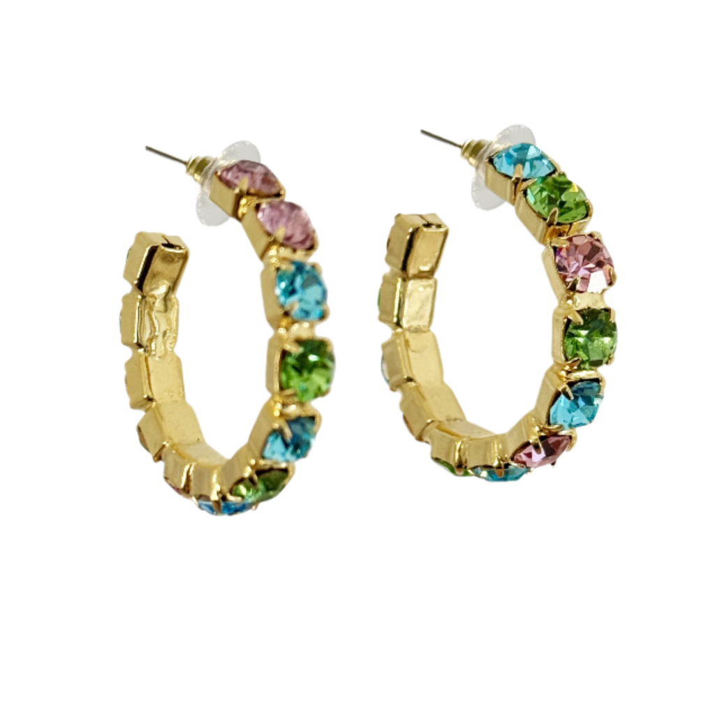 Daphne Multi Crystal Hoops
