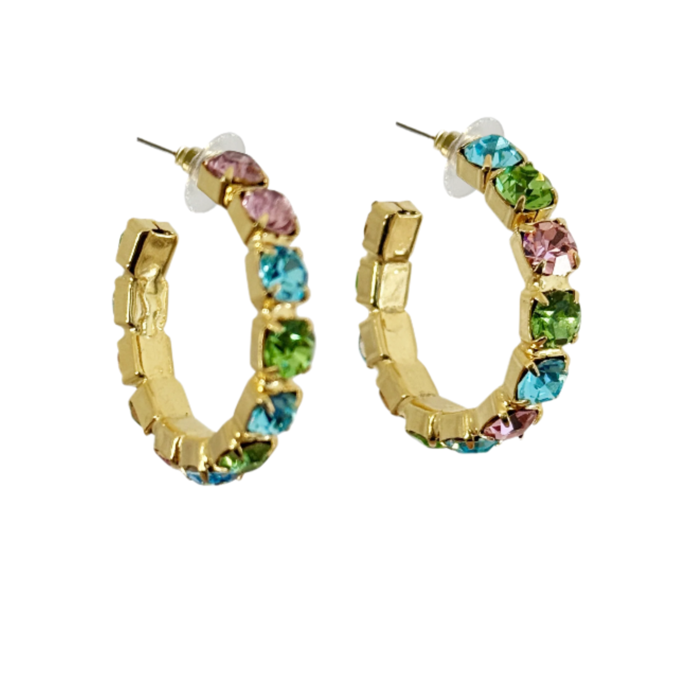 Daphne Multi Crystal Hoops