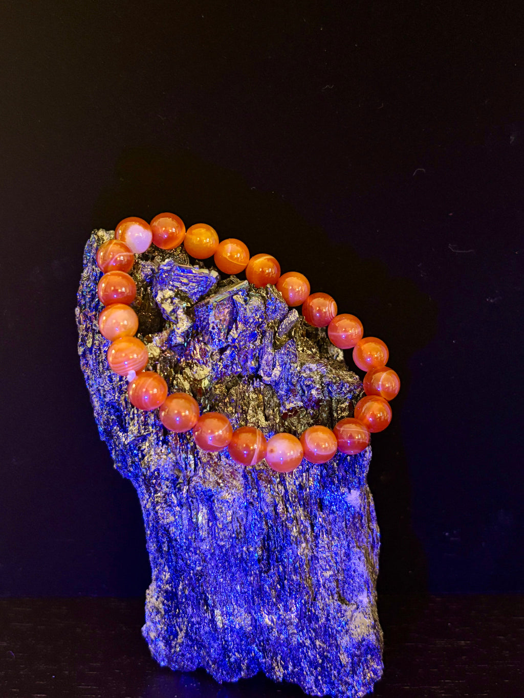 Red Striped Agate (Sardonyx) Reiki-Infused Strength & Confidence Bracelet (Medium Wrist) | | Wiccan Center