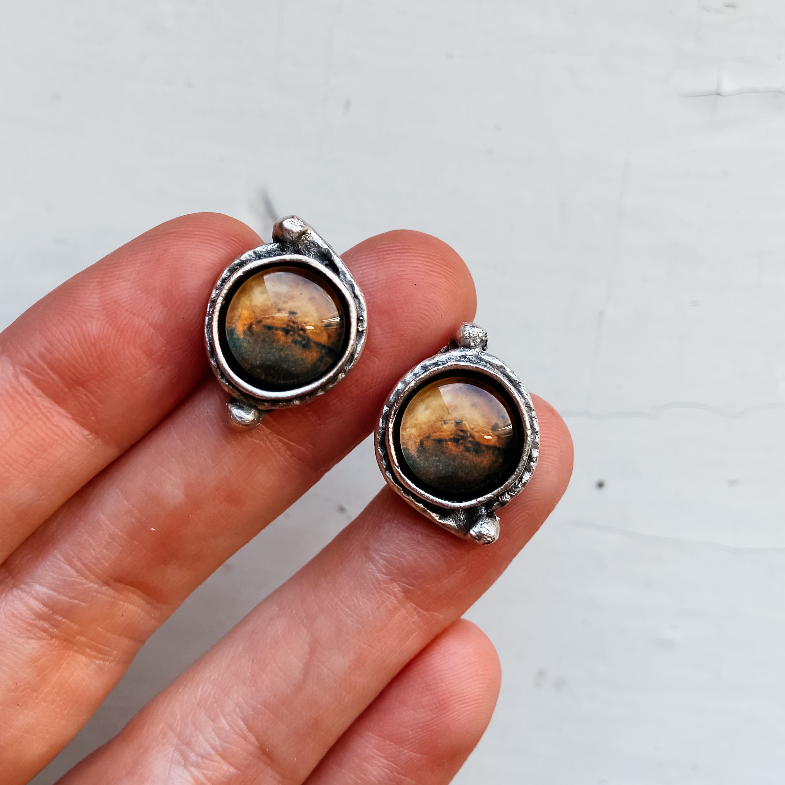 Mars and Moons Earrings - Stud or Leverback | Earrings | Wiccan Center