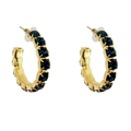 Daphne Dark Blue Crystal Hoops