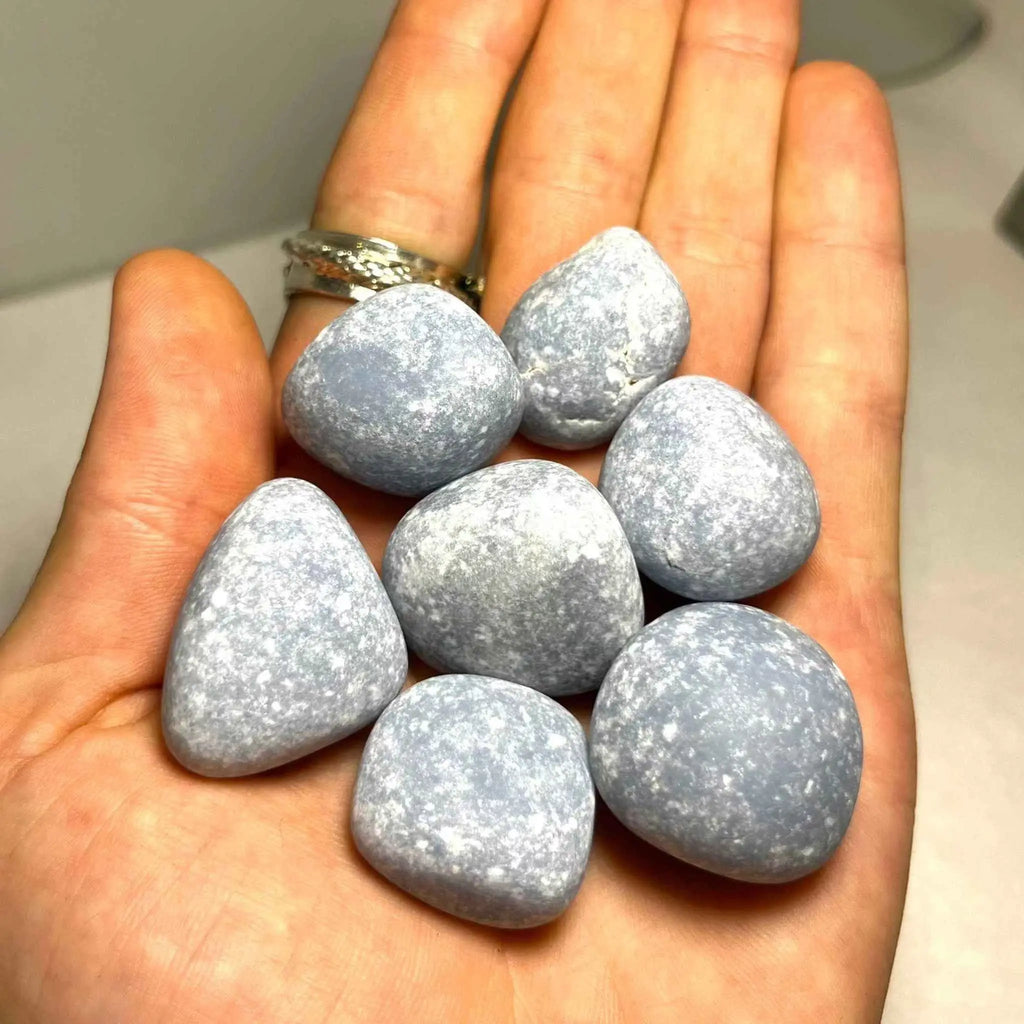 Angelite Tumbled Pocket Stone | Tumbled Stones | Wiccan Center