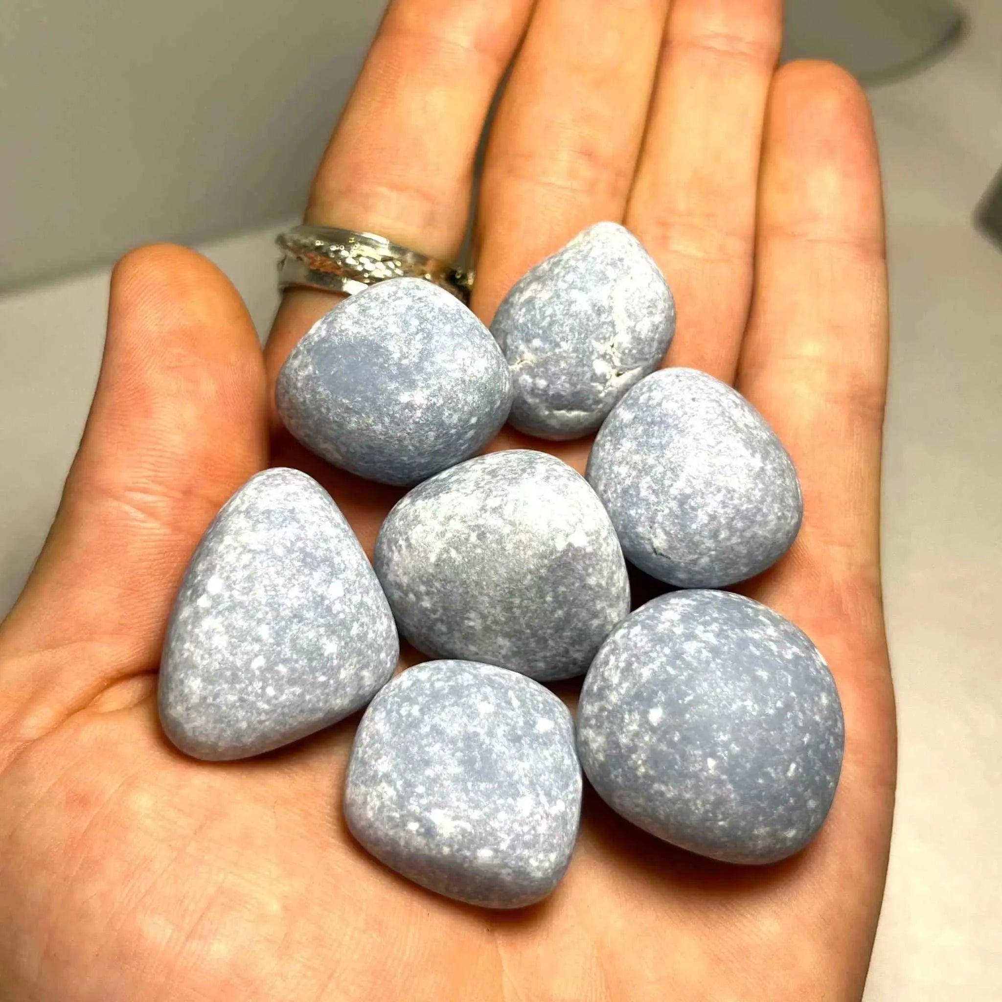 Angelite Tumbled Pocket Stone | Tumbled Stones | Wiccan Center